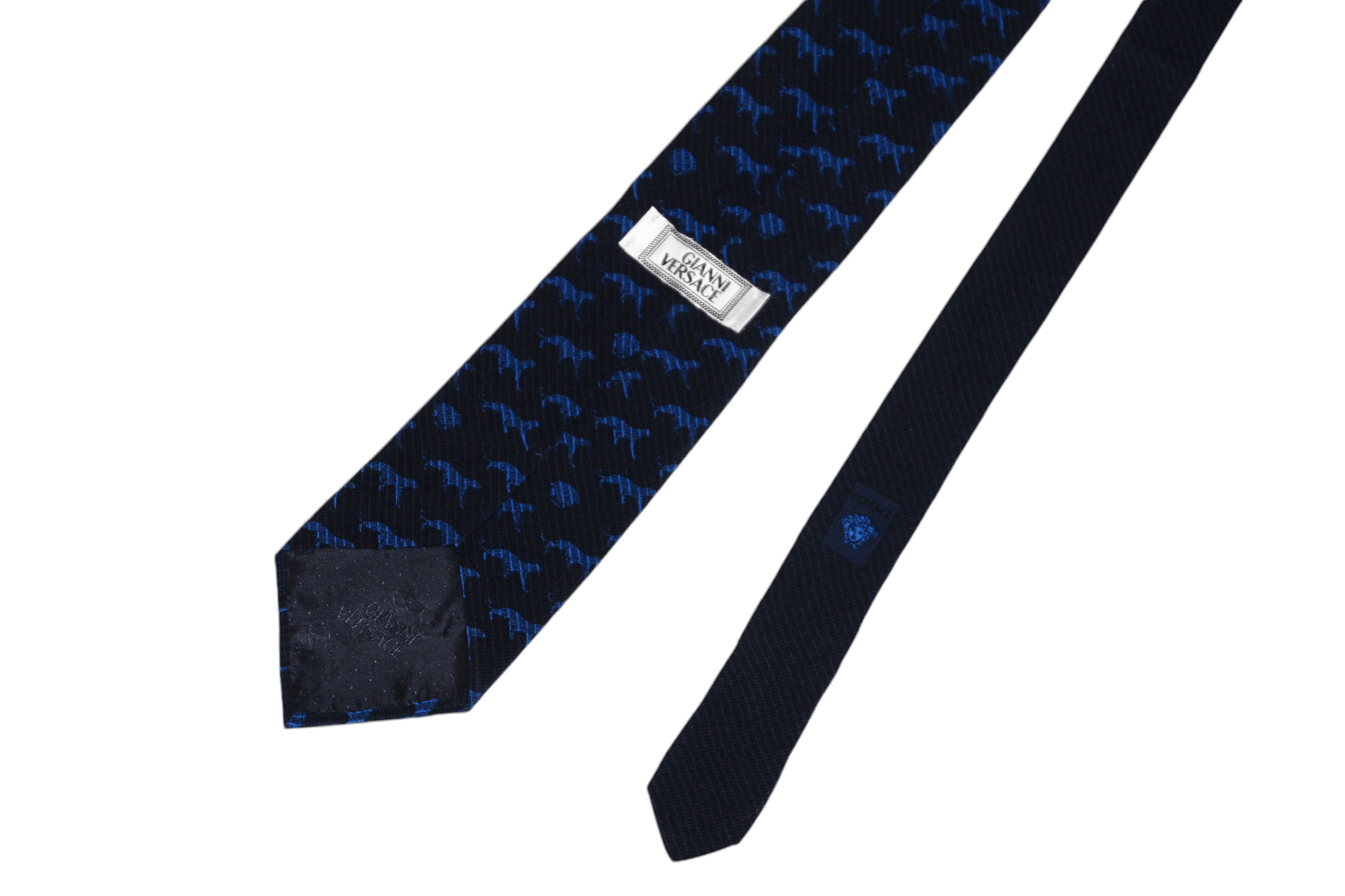 Versace Rare Vtg 80's 90's Gianni Versace Panther Monogram Silk Tie Size ONE SIZE - 2 Thumbnail