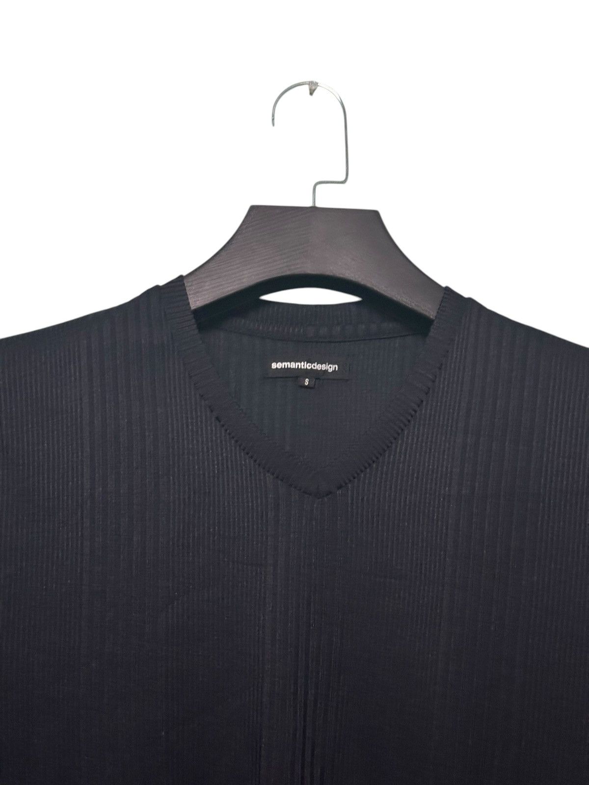 If Six Was Nine PUNK GOTHIC SEMANTIC DESIGN PLAIN V-NECK MESH KNIT L/S SHIRT Size US S / EU 44-46 / 1 - 6 Thumbnail