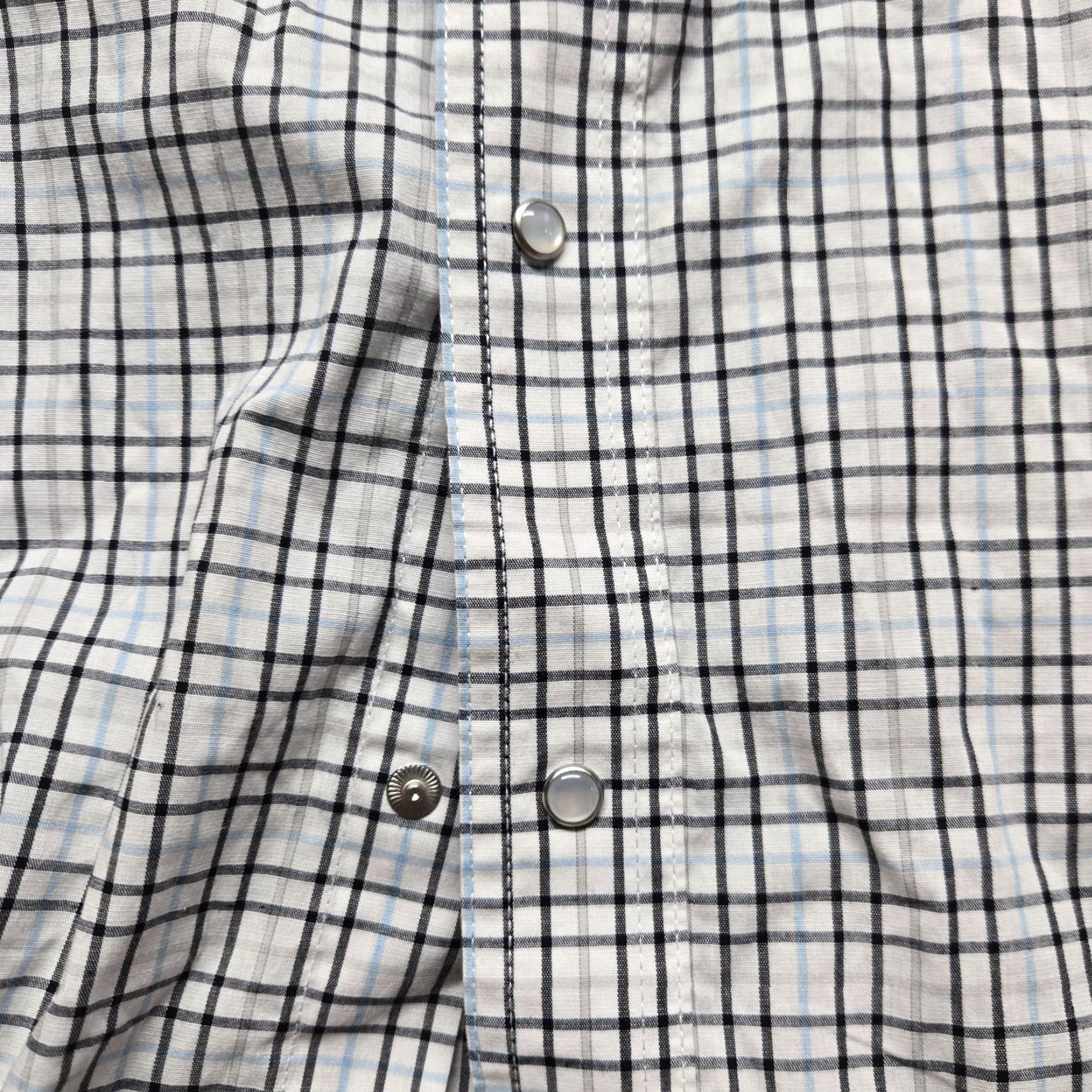 Wrangler Wrangler Button-Up Shirt Blue Plaid Cowboy Western Mens 2XL Size US XXL / EU 58 / 5 - 4 Thumbnail