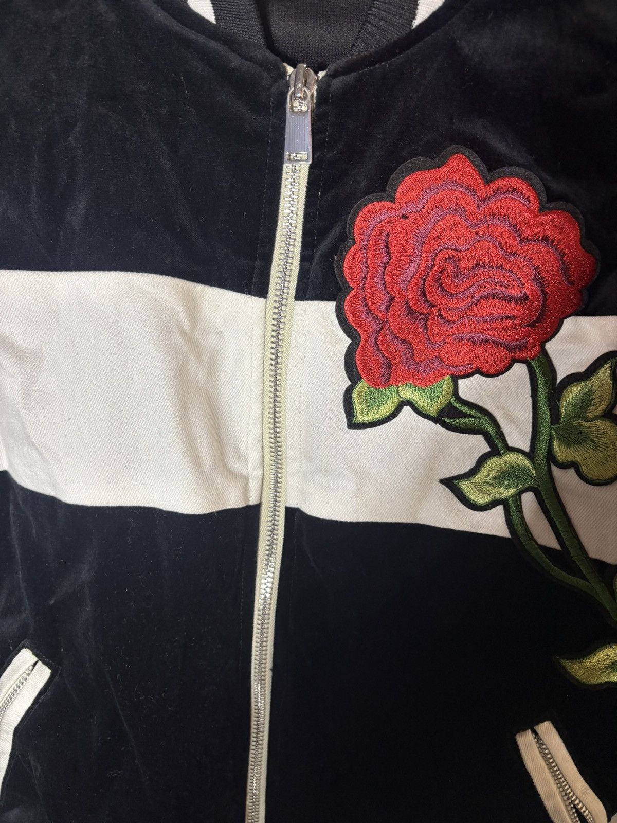 Other Lifeline black and white bomber jacket with rose embroidery Size S / US 4 / IT 40 - 16 Thumbnail
