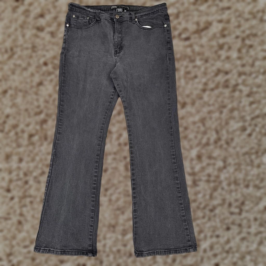 Denime VINTAGE U-51 Jeans Womens 16 Gray Black Wash Bootcut Stretch Denim Five Pocket Zip Fly Size 38" / US 16 / IT 52 - 1 Thumbnail
