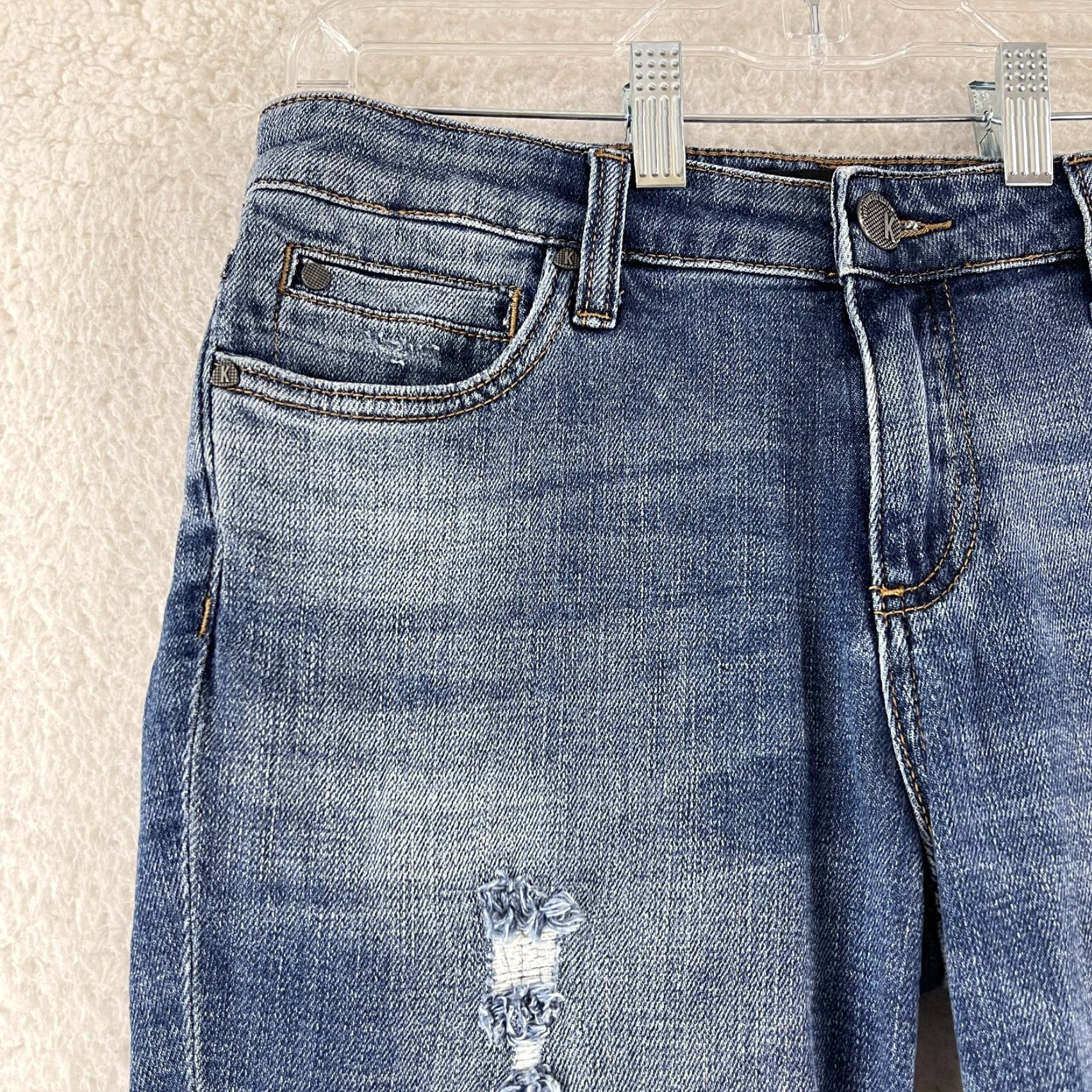 Vintage KUT from the Kloth Catherine Boyfriend Jeans Womens Size 4 Blue Denim Mid-Rise Jeans Size 27" / US 4 / IT 40 - 4 Thumbnail