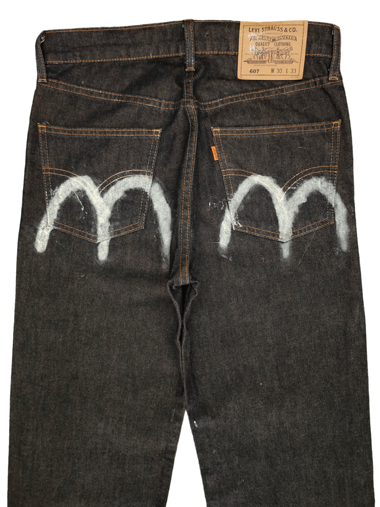 Levi's Rare Design Levis 607 Orange Tag Denim Y2k Streetwear Size US 29 - 9 Thumbnail