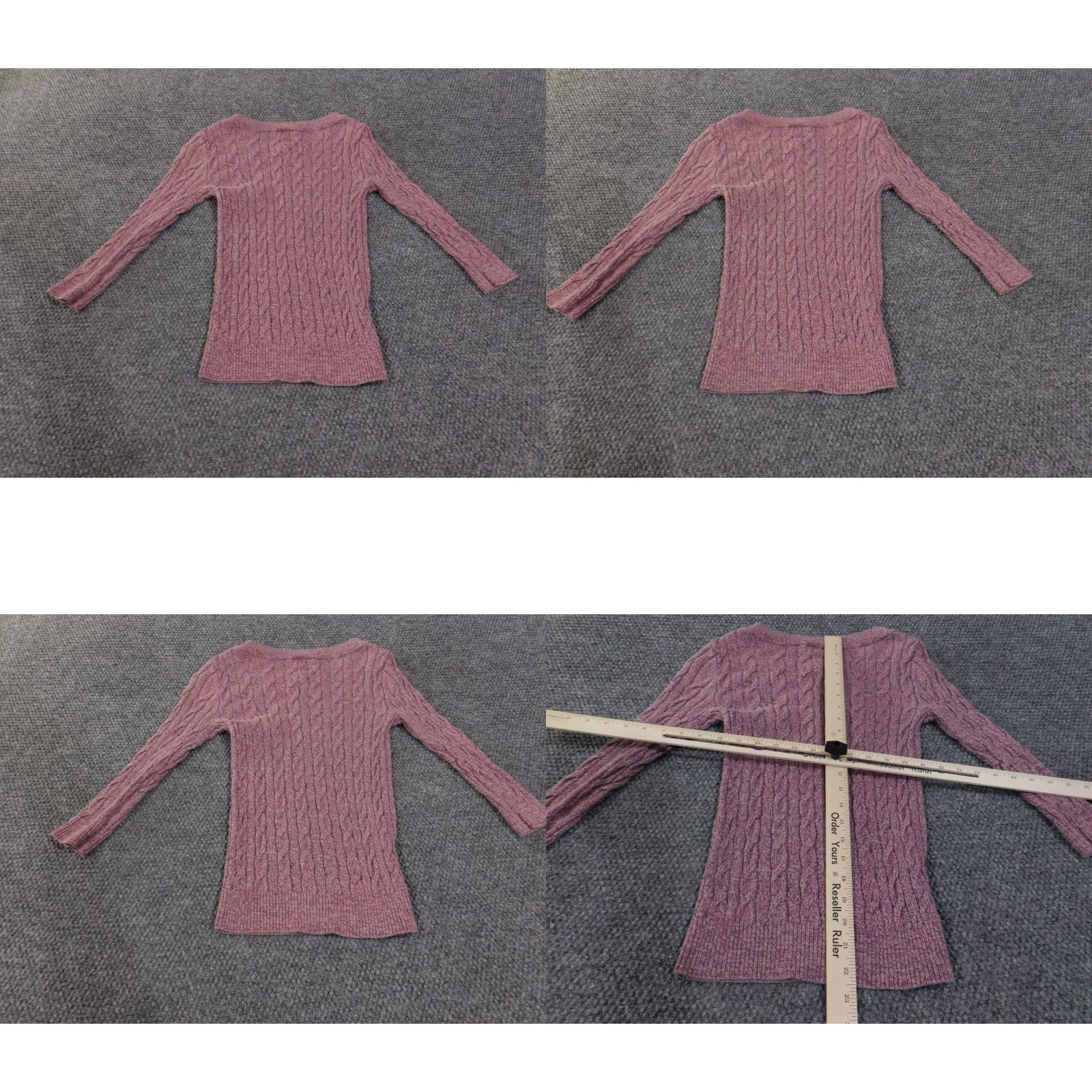 Loft LOFT Sweater Womens XXS Purple Cable Knit Pullover Crewneck Long Sleeve Cotton Size XXS / US 00 / IT 34 - 8 Thumbnail