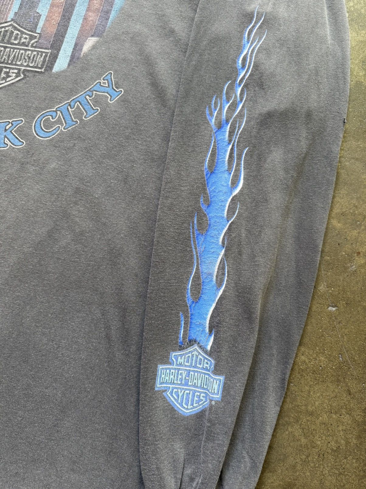 Vintage 2000 Harley Davidson Flames New York Tee Shirt Twin Towers Size US XXL / EU 58 / 5 - 6 Thumbnail