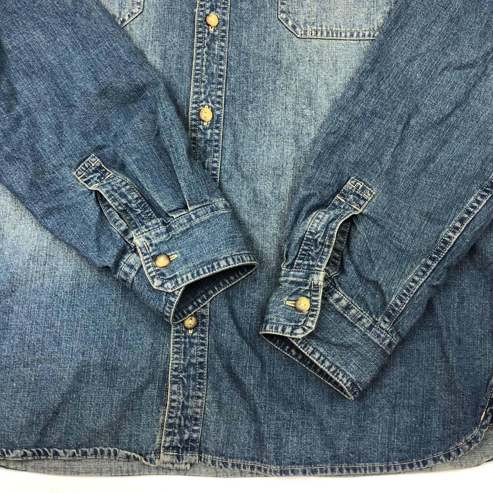Levi's Levis Button Up Blue Western Long sleeve Button Up Shirt Size US L / EU 52-54 / 3 - 2 Thumbnail
