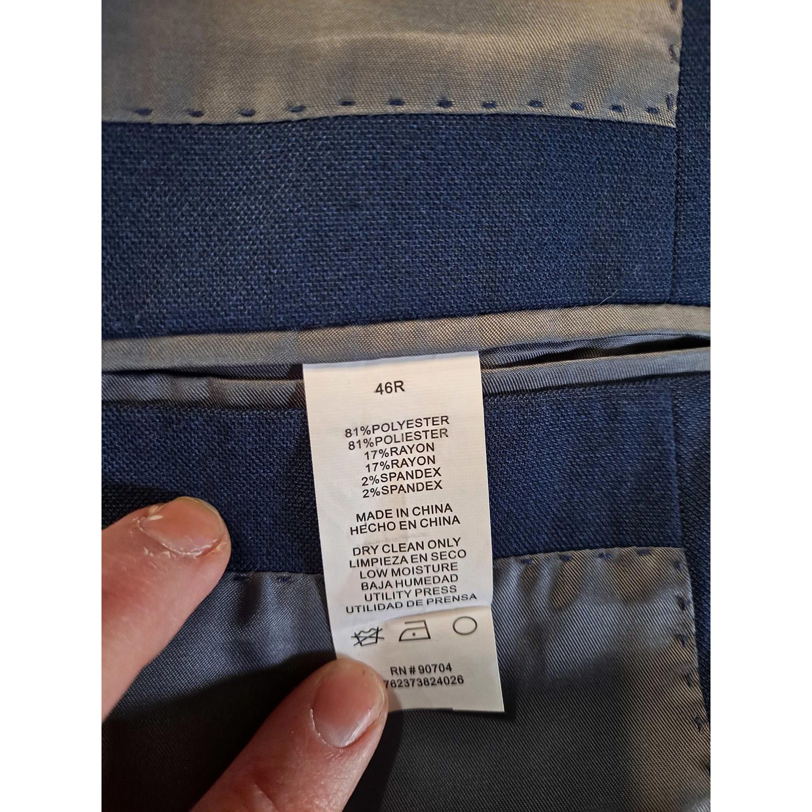 Perry Ellis Perry Ellis Portfolio Slim Fit Blue Suit Jacket Size 46R Size 46R - 7 Thumbnail