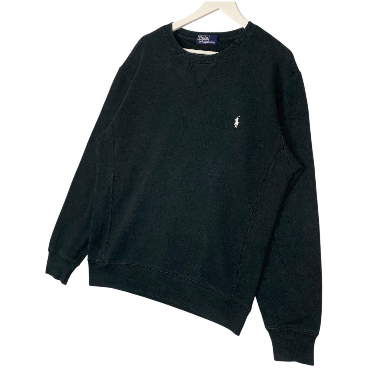 Vintage Vintage 90s Polo Ralph Lauren Small Pony Sweatshir Black Size US M / EU 48-50 / 2 - 2 Thumbnail