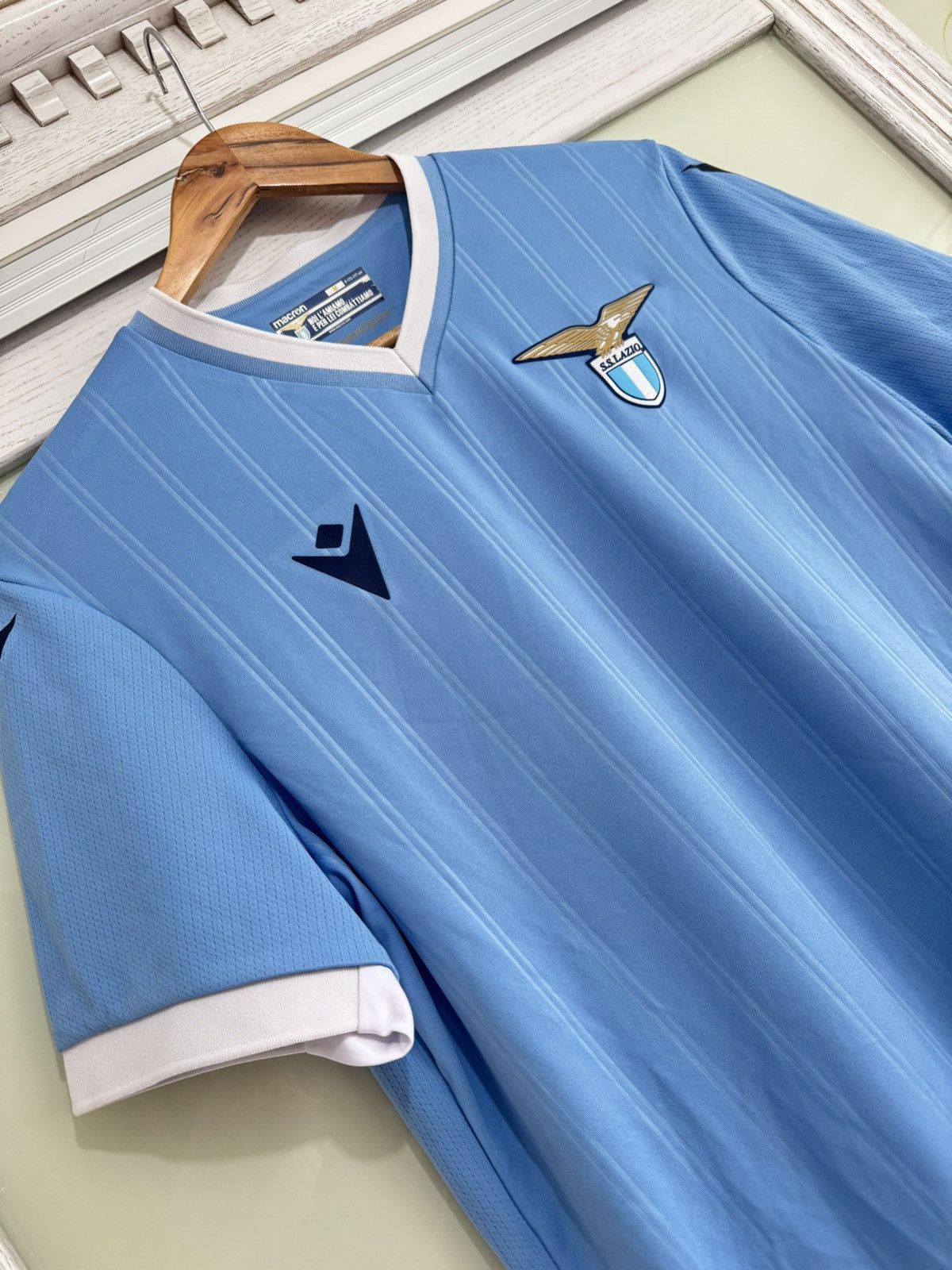 Macron Lazio 2021-2022 Home Soccer Jersey Football Kit Shirt Size US M / EU 48-50 / 2 - 5 Thumbnail