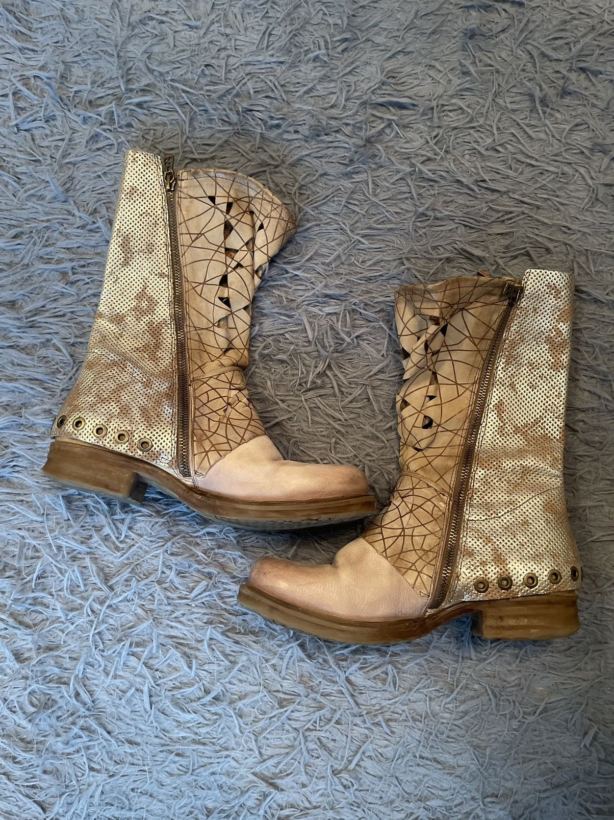 A.S.98 × Genuine Leather Airsteps A.S. 98 real leather avant garde boho style boots Size US 10 / IT 40 - 3 Thumbnail