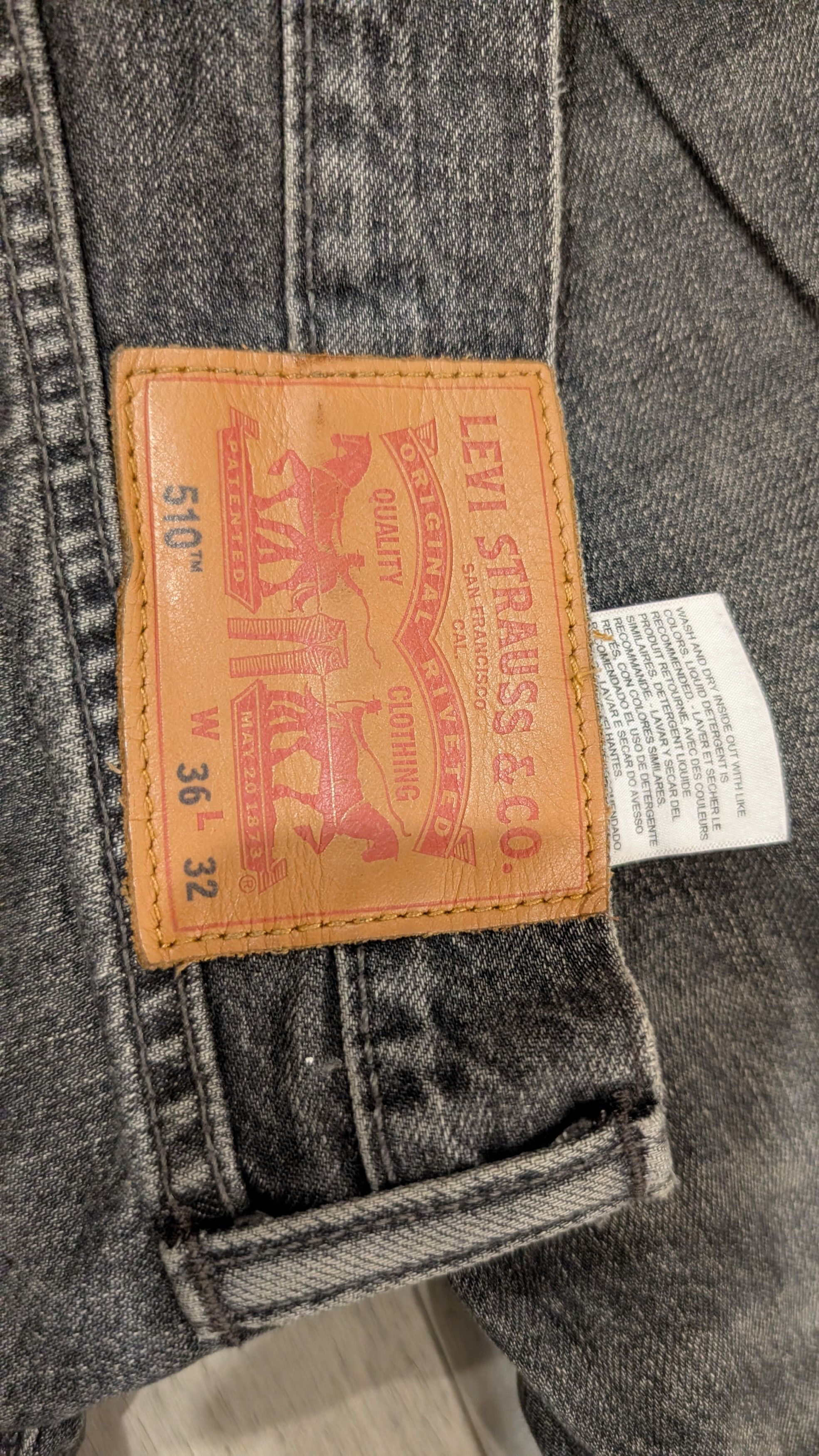 Levi's Levi's Black Washed 510 Ripped Jeans Size US 36 / EU 52 - 2 Thumbnail