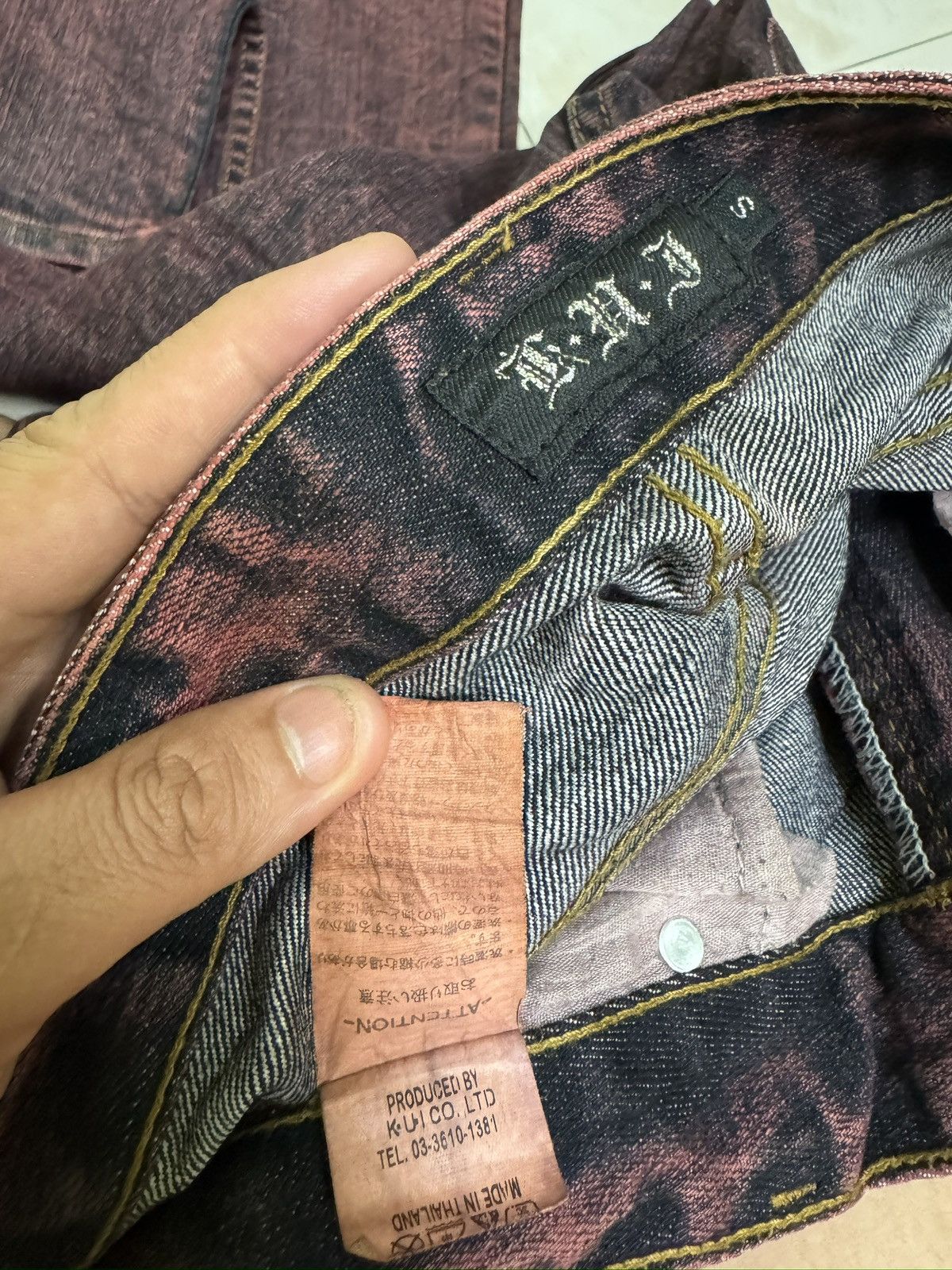Japanese Brand Archive K.U.I Red Wash Skinny Denim Jeans Early 2000s Size US 29 - 12 Thumbnail
