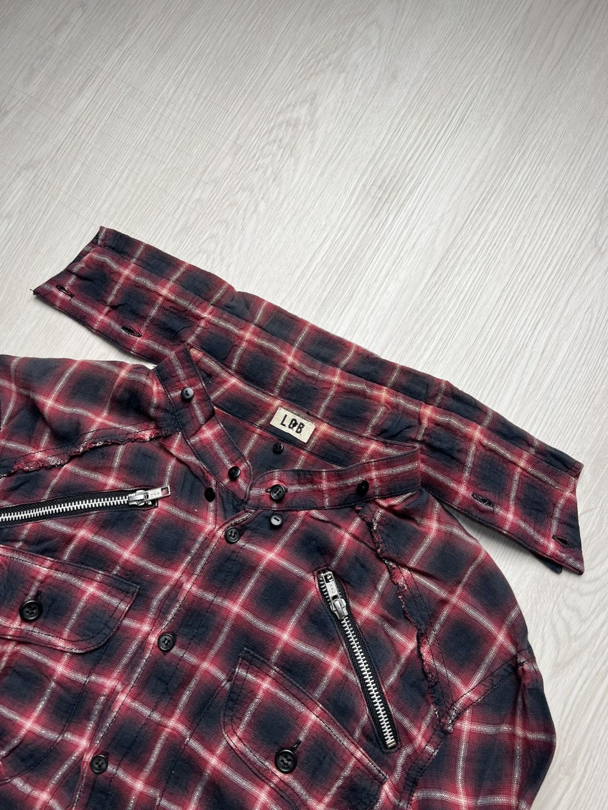 Le Grande Bleu (L.G.B.) L.G.B 48 Buttons & 2 Zip Distressed Shirt Detachable Collar Size US S / EU 44-46 / 1 - 8 Thumbnail