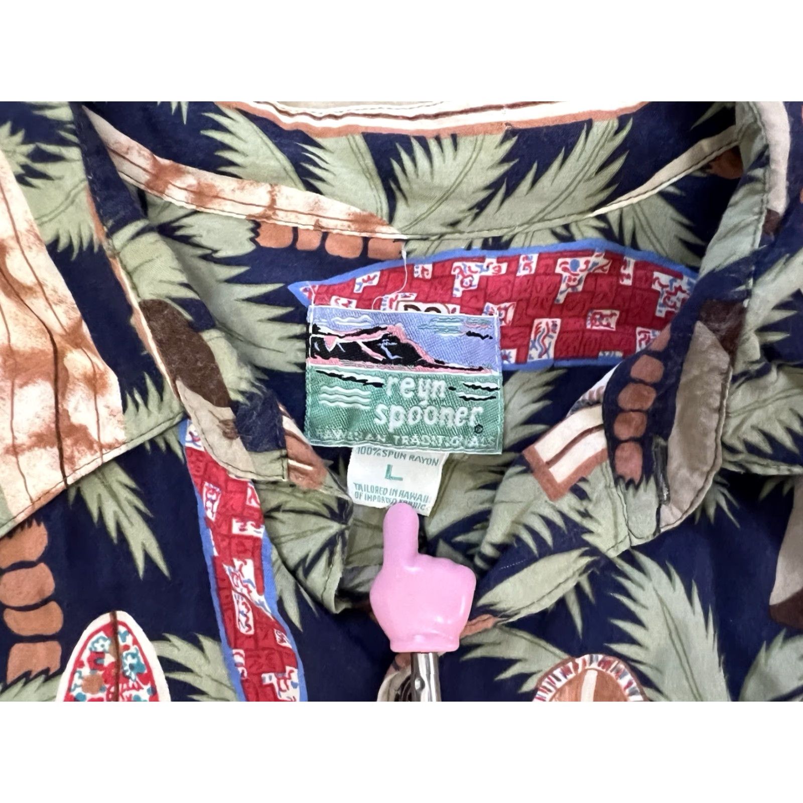Reyn Spooner Reyn Spooner Hawaiian Shirt Mens L Rayon Surfboard Palm Tree Aloha Beach Shirt Size US L / EU 52-54 / 3 - 5 Thumbnail