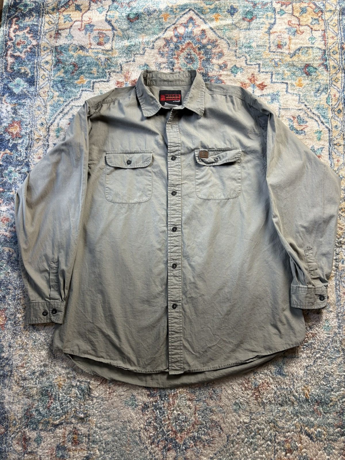 Wrangler Wrangler Riggs Green Workwear Button-up Shirt Size XXL Size US XXL / EU 58 / 5 - 1 Thumbnail