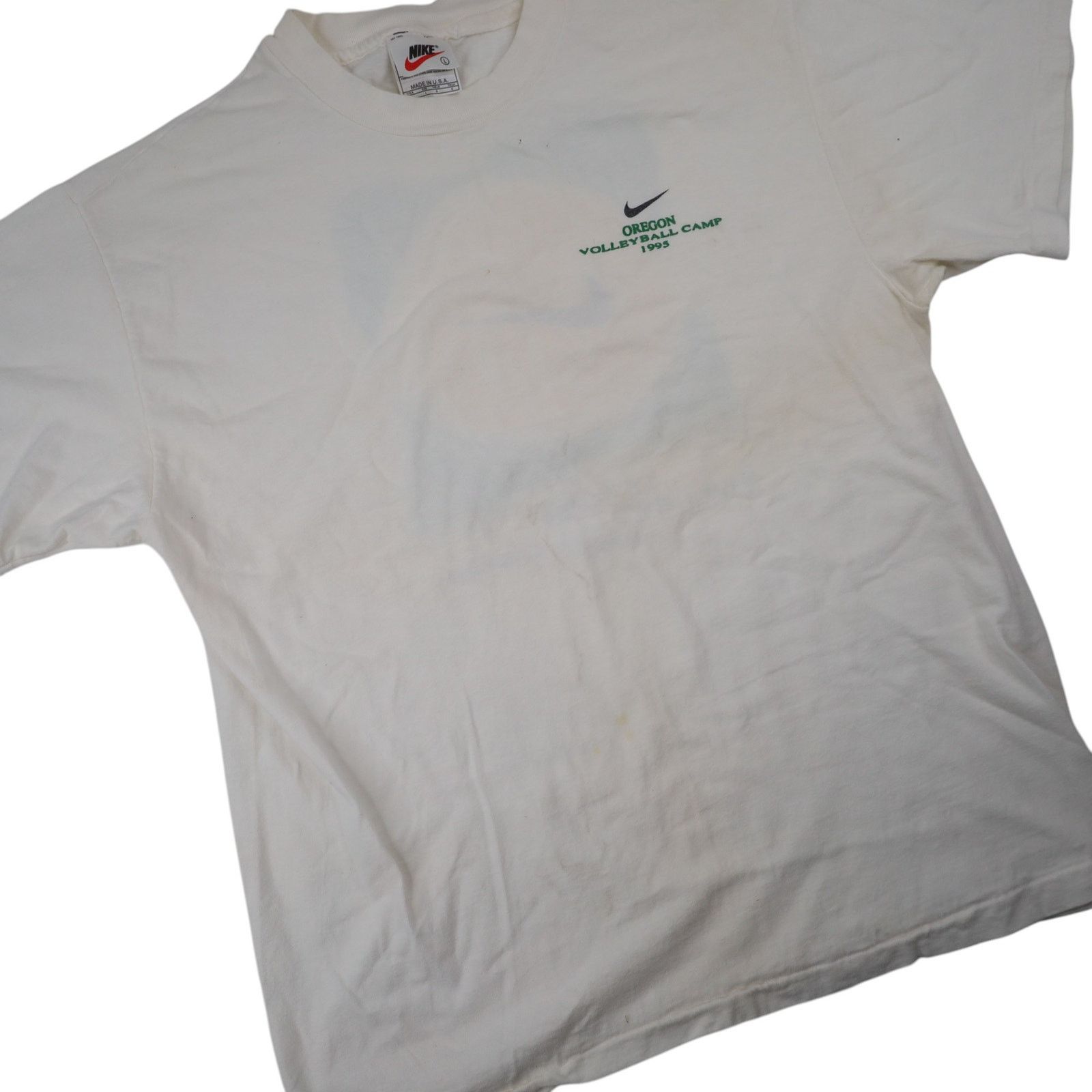 Nike × Vintage Vintage 1995 Nike Oregon Volleyball Camp Graphic T Shirt Size US L / EU 52-54 / 3 - 4 Thumbnail