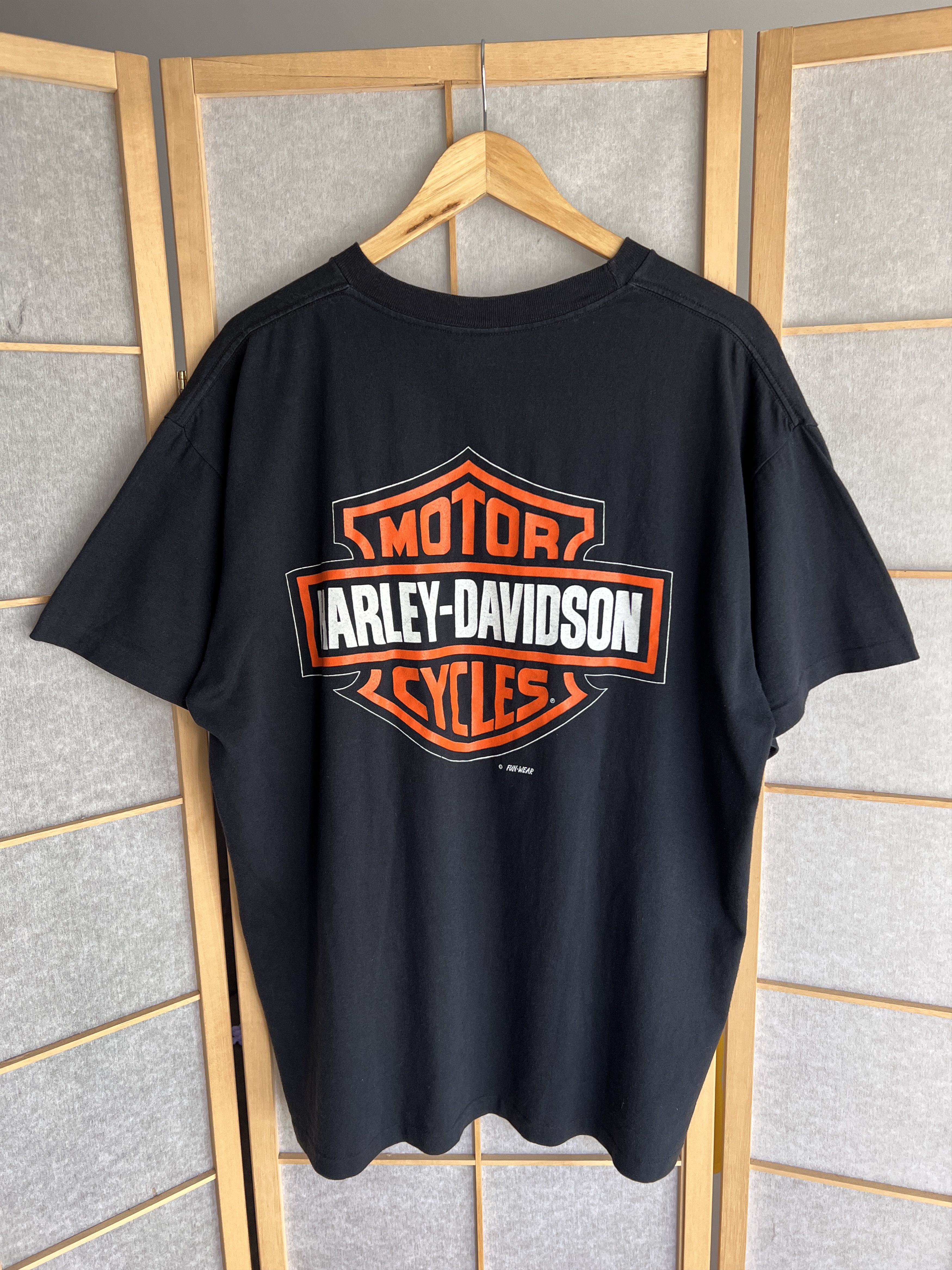 Harley Davidson Rare! HD 1990s USA Fun wear eagle t shirt single stitch tee Size US XL / EU 56 / 4 - 2 Thumbnail