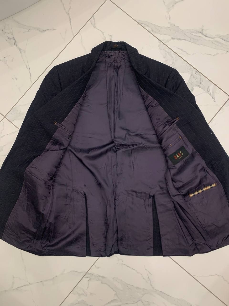 DAKS 🔥DAKS Men's Black Wool Single Breasted Suit Blazer Jacket Size 38R - 3 Thumbnail