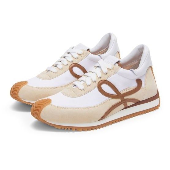 Loewe LOEWE Flow Runner 2.0 Chocolate Optic Beige Suede Nylon Snea Size US 6 / IT 36 - 2 Thumbnail