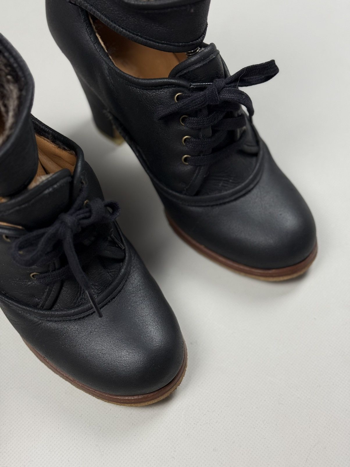 Other Chie Mihara Ladies Leather Heels Boots Fur Lined Size 38.5 Size US 8.5 / IT 38.5 - 4 Thumbnail