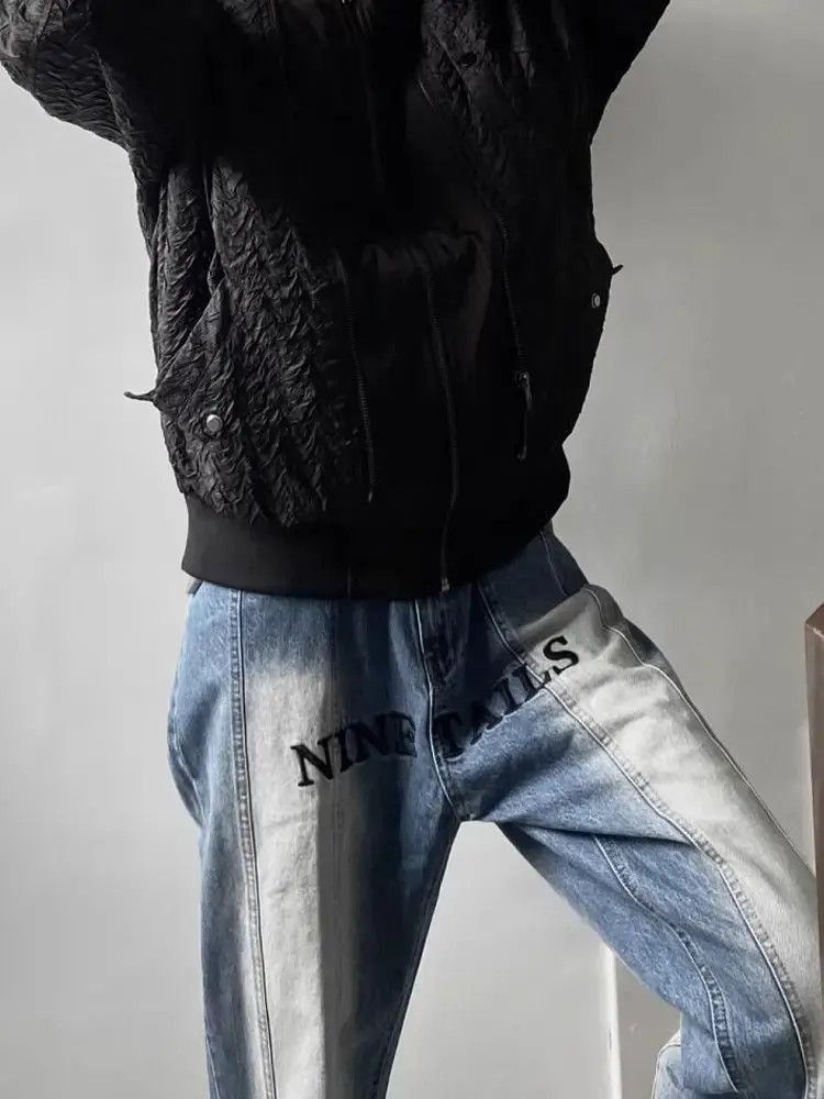 Japanese Brand Retro gradient straight leg micro flared jeans Size US 30 / EU 46 - 4 Thumbnail
