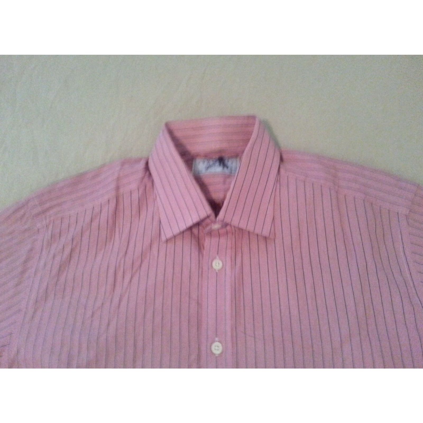 Charles Tyrwhitt Mens Charles Tyrwhitt Dress Shirt 16 34 Red Cotton Button Shirt Size 42R - 3 Thumbnail