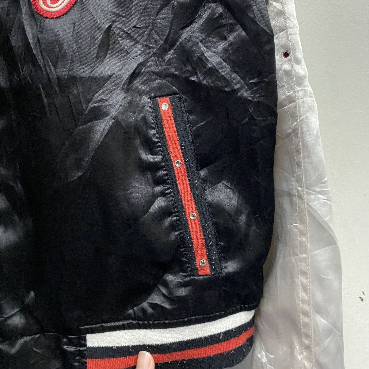 Playboy Y2K Playboy Bunny Satin Bomber Jacket Black Silver Red Size US XS / EU 42 / 0 - 11 Thumbnail