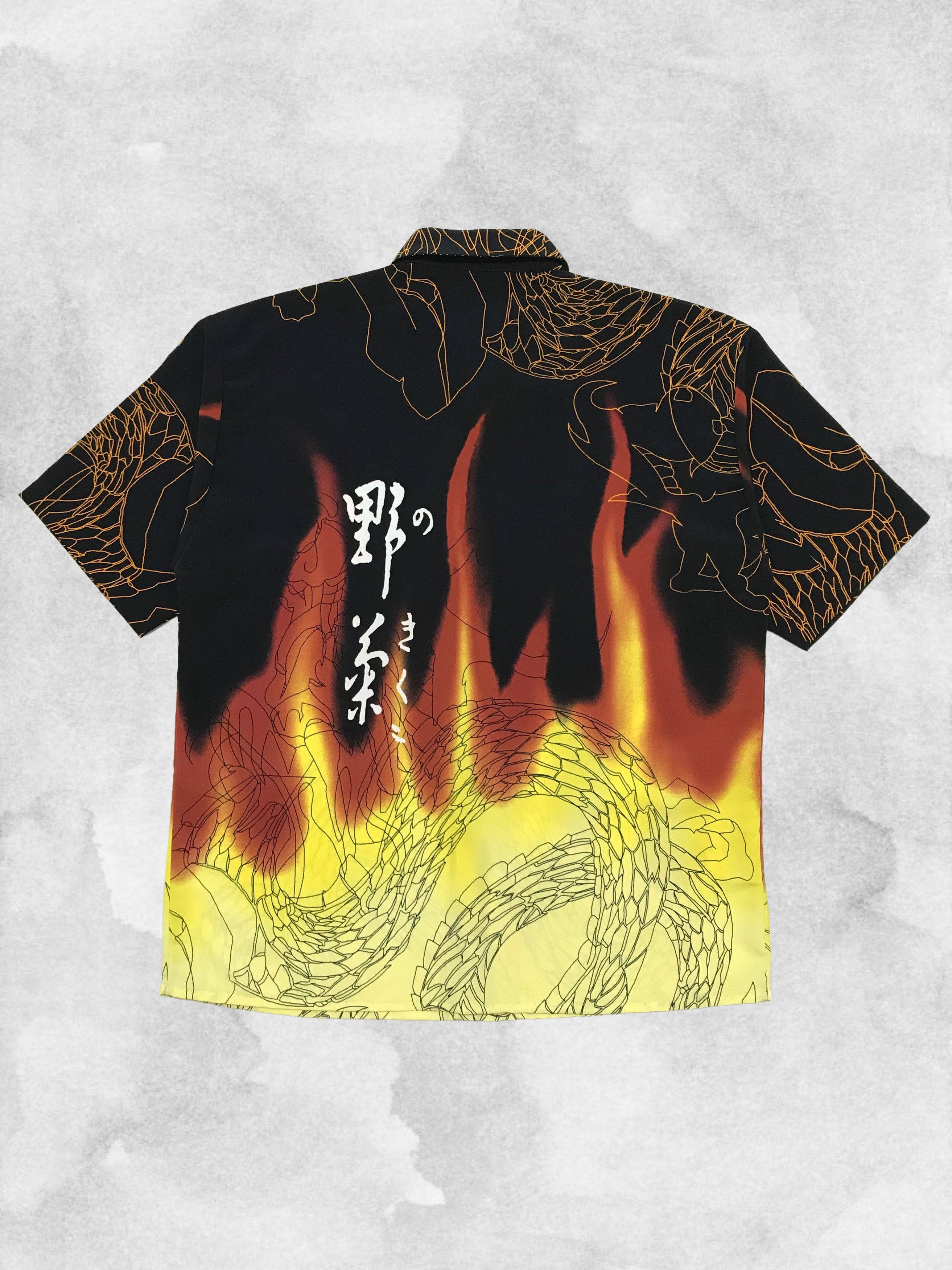 Vintage Vintage Dragon Fire Crazy Shirt Japanese Allover Print Art Size US XL / EU 56 / 4 - 2 Thumbnail