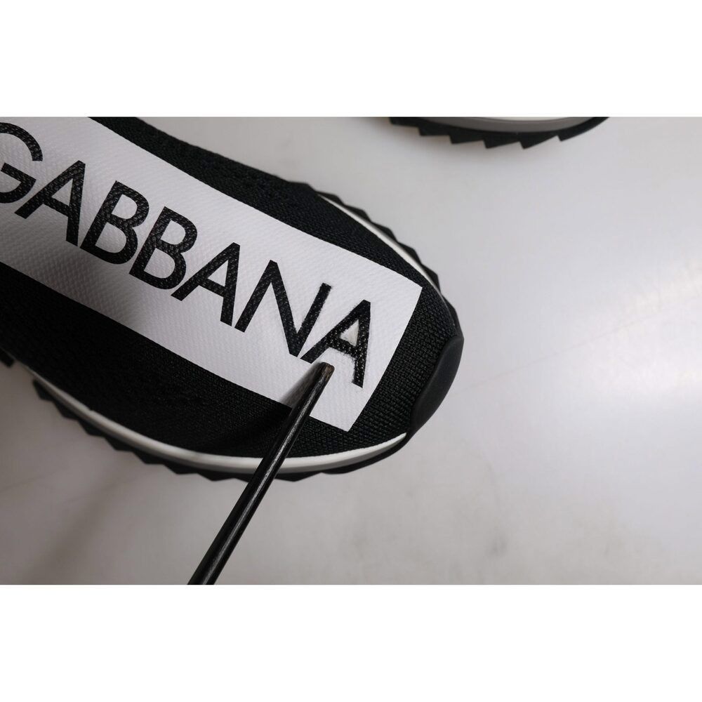 Dolce & Gabbana Dolce & Gabbana Black White Slip On Sorrento Sneakers Shoes Size US 7 / IT 37 - 7 Thumbnail
