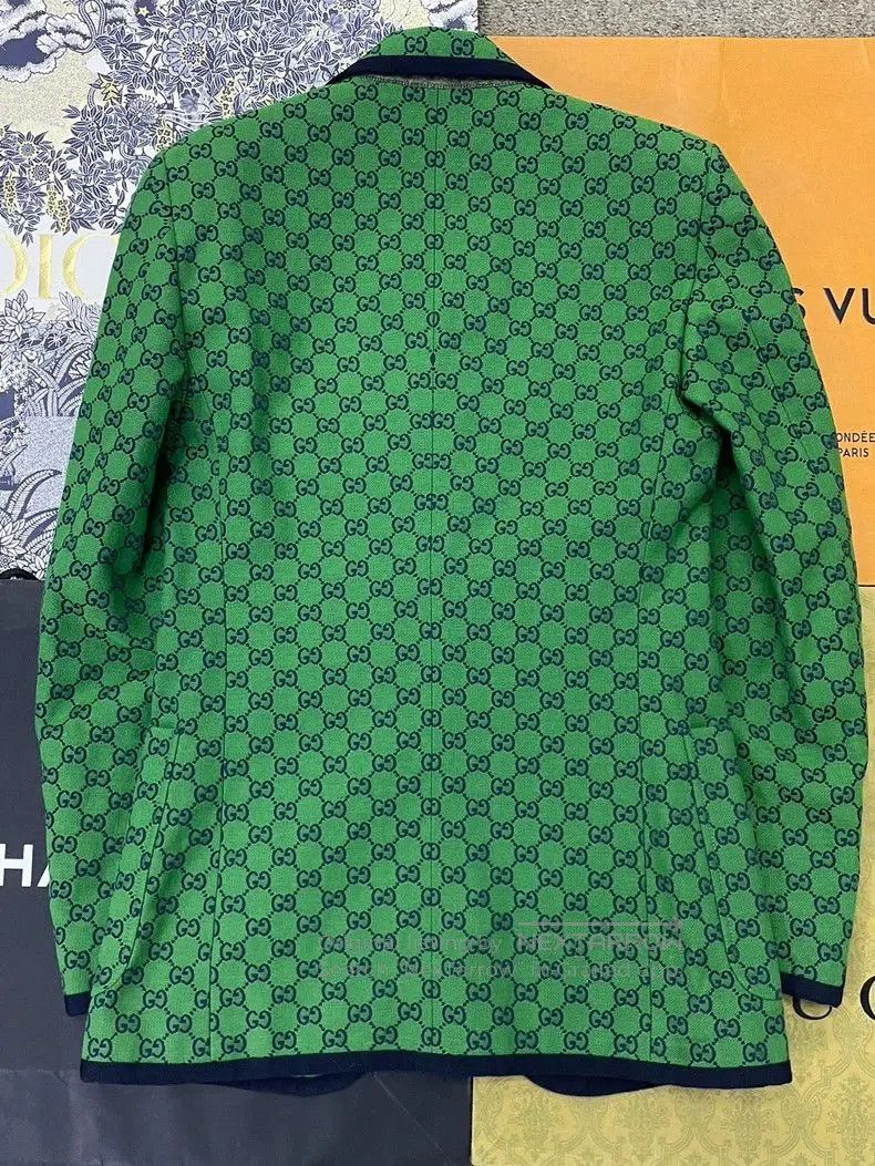 Gucci Gucci Green Logo Lapel Blazer Jacket. Size US M / EU 48-50 / 2 - 3 Thumbnail