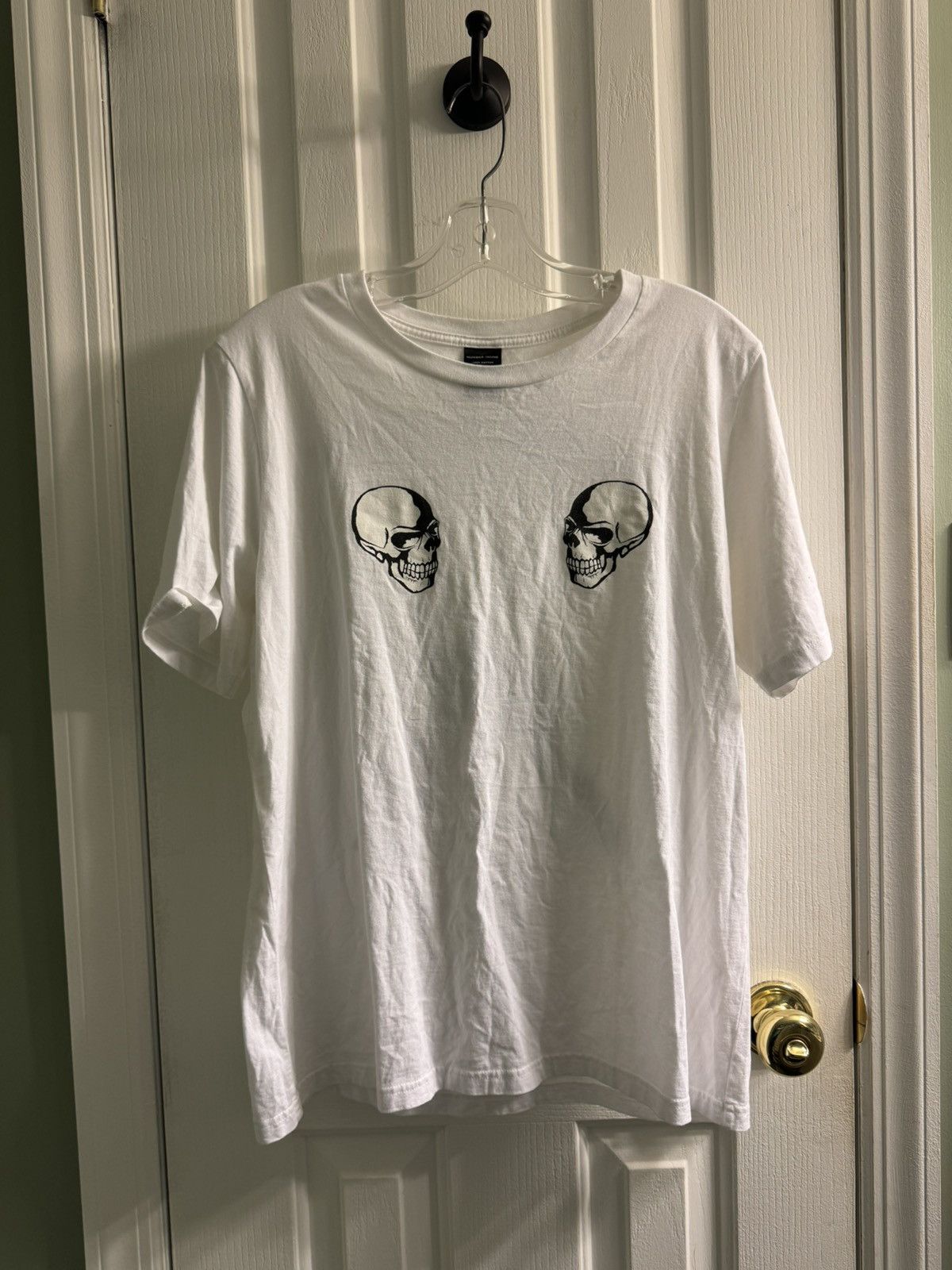 image of Number N Ine Number (N)Ine Double Skull "the Clash" Tee in White, Men's (Size Large)