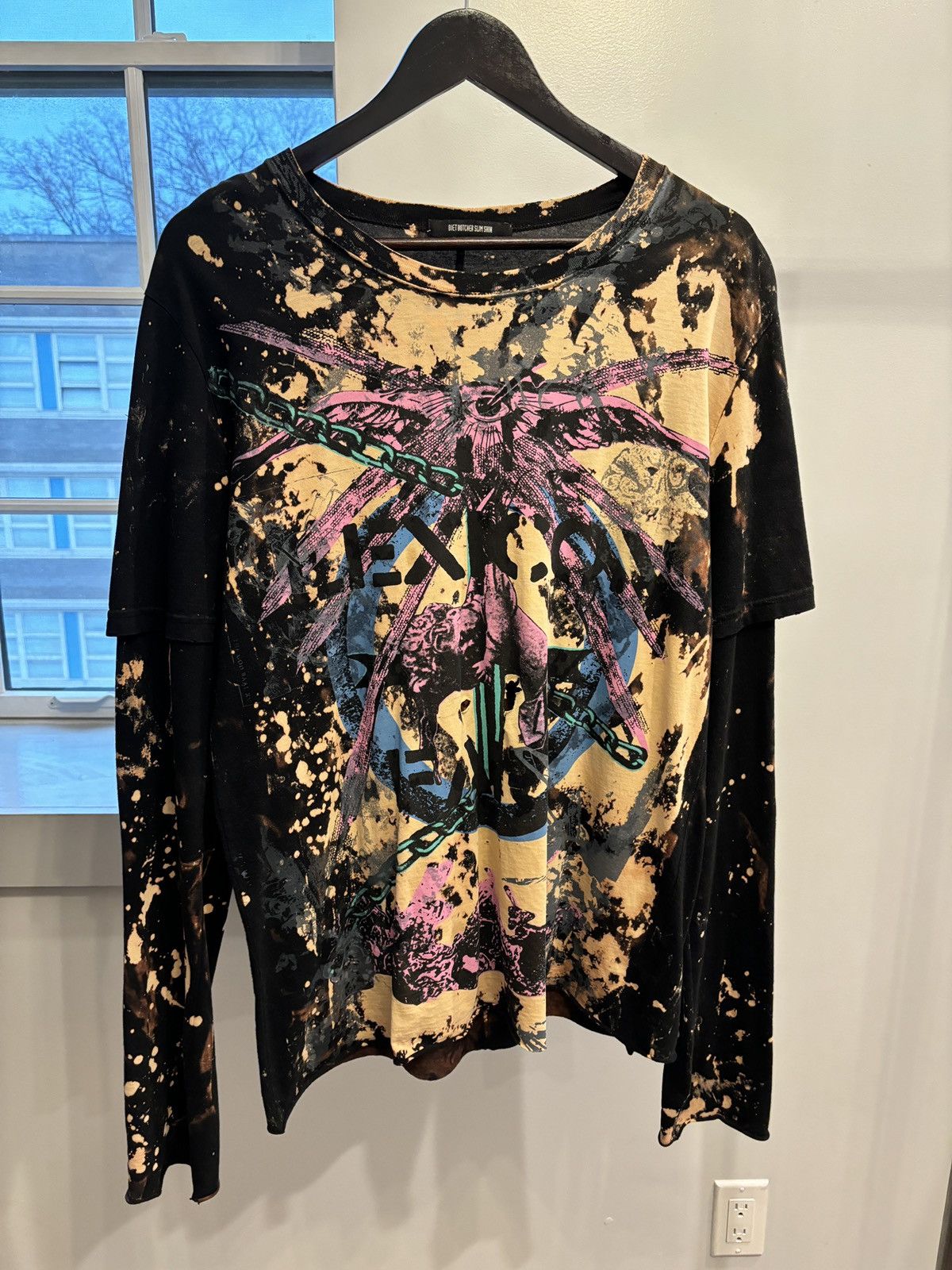 image of Diet Butcher Slim Skin Diet Butcher Pant/bleached/graphic Longsleeve in Black, Men's (Size Medium)