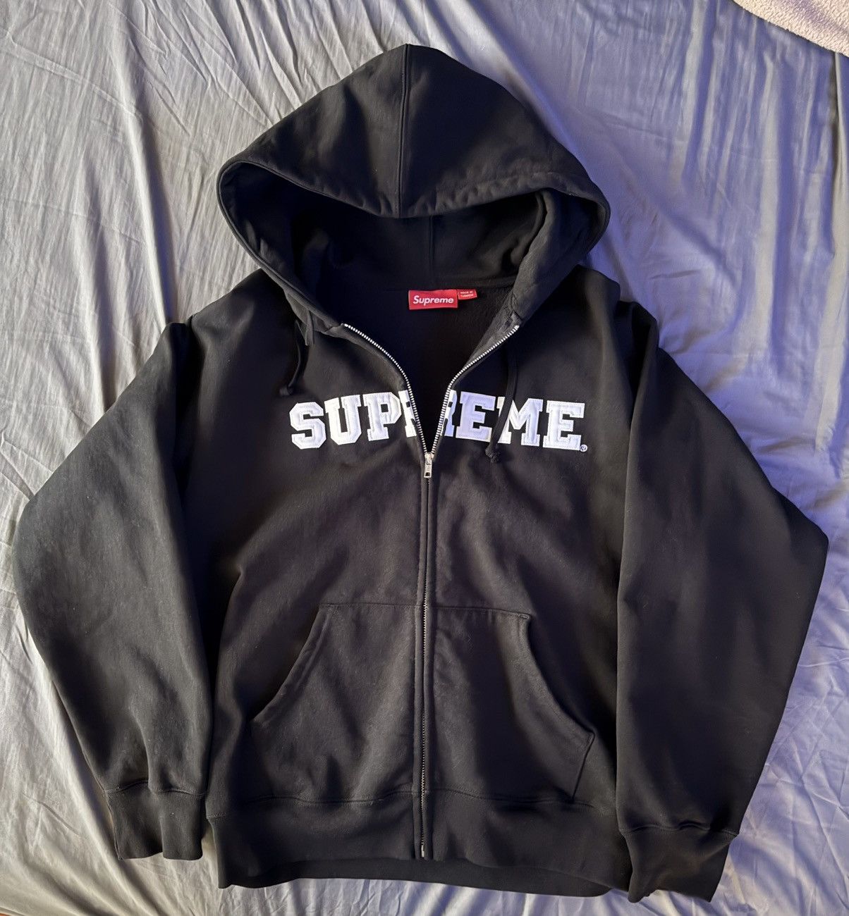 Supreme SUPREME (SS25) black applique zip up Size US M / EU 48-50 / 2 - 2 Thumbnail
