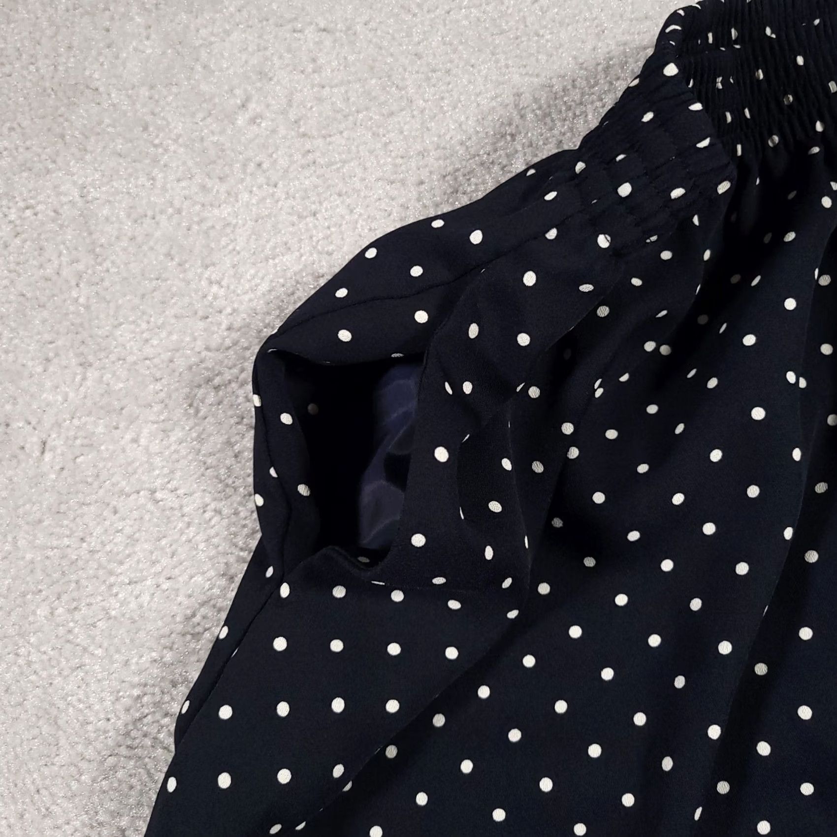 Vintage VINTAGE Alfred Dunner Pants Womens 12 Navy Blue Polka Dot Print Straight Leg Pull On Slim? (clarity) Size 34" / US 12 / IT 48 - 4 Thumbnail