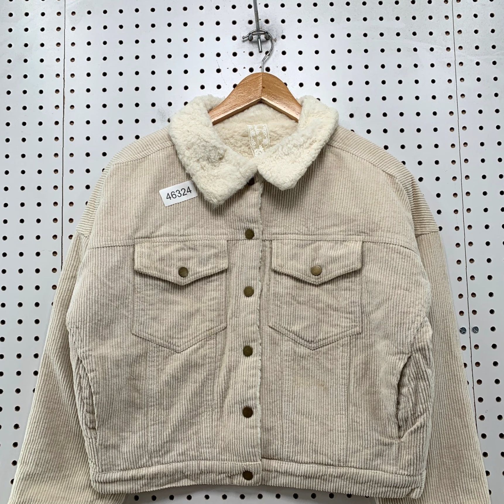 Vintage Sade & Sage Corduroy Jacket Womens Medium Beige Sherpa Faux Fur Liner Soft COzy Casual Jacket Adults Mens Womens Boys Girls Size M / US 6-8 / IT 42-44 - 4 Thumbnail