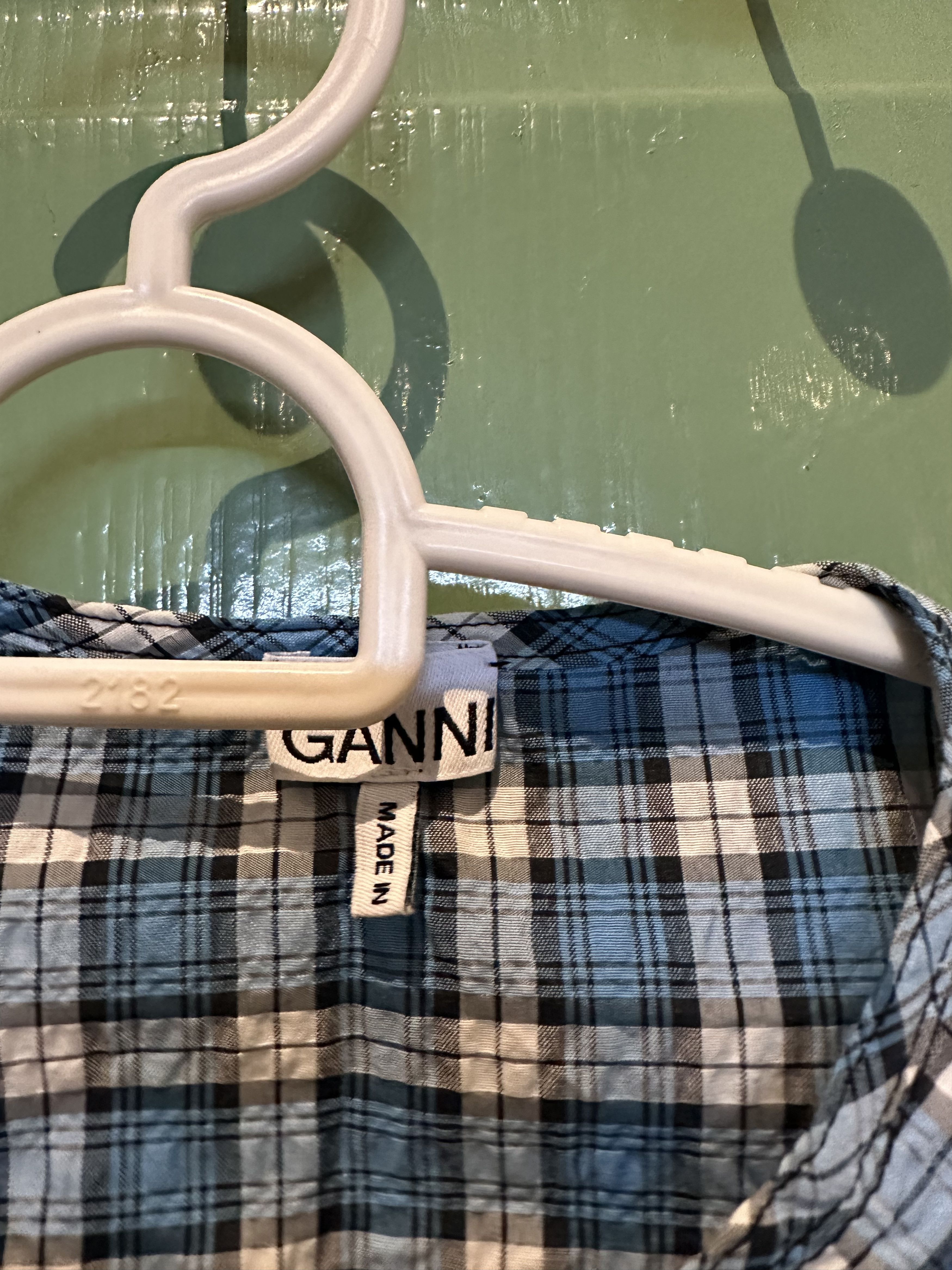 Ganni Ganni Seersucker Check Frill Collar Size ONE SIZE - 6 Thumbnail