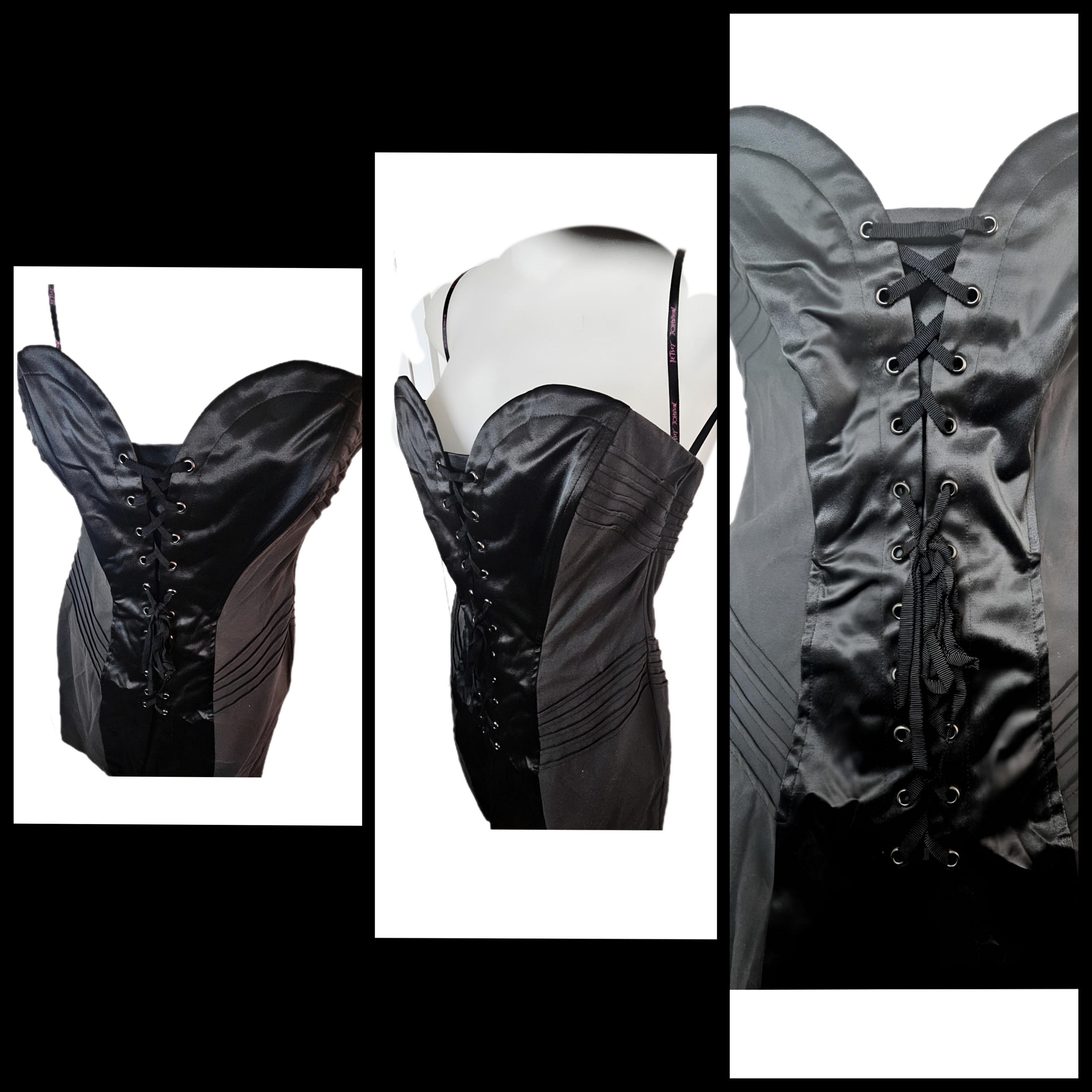 Betsey Johnson Betsey Johnson Gothic Satin Bustier Dress | Size S / US 4 / IT 40 - 8 Thumbnail