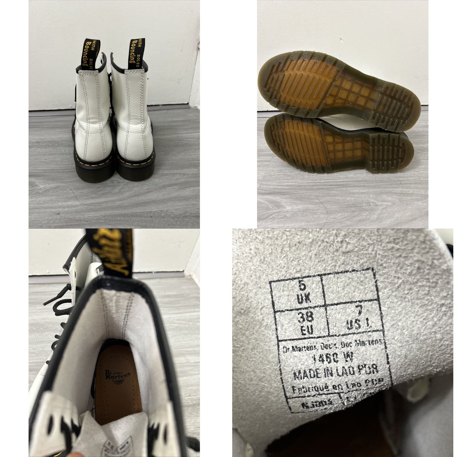 Dr. Martens Dr. Martens 1460W Softy Boots Womens 7 White Patent Leather Lace Up 8 Eyelets Rubber Outsole Combat Punk Grunge Gothic Essay? Size US 7 / IT 37 - 9 Thumbnail