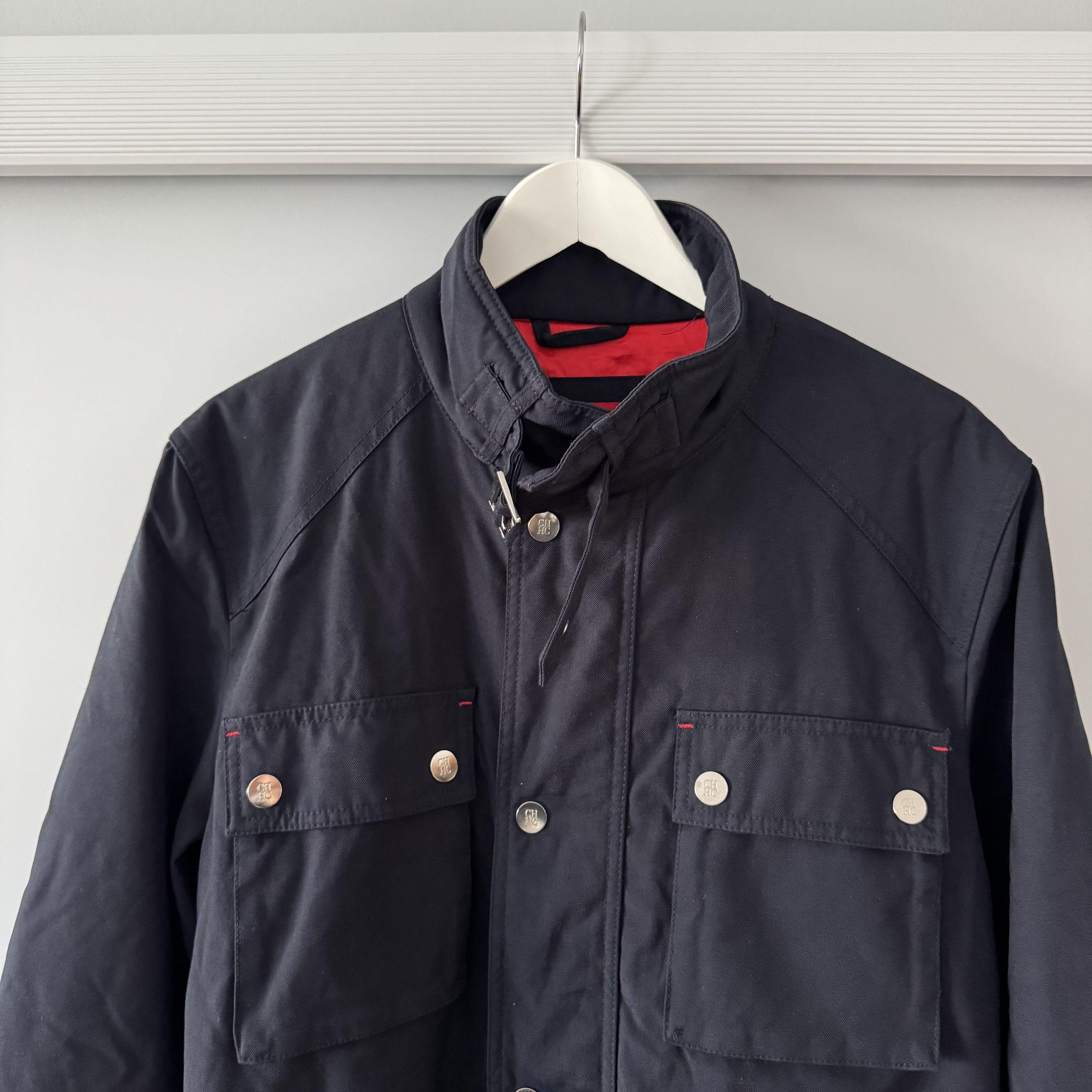 Carolina Herrera Men's Carolina Herrera Navy Blue Belted Motorcycle Jacket Size US M / EU 48-50 / 2 - 7 Thumbnail