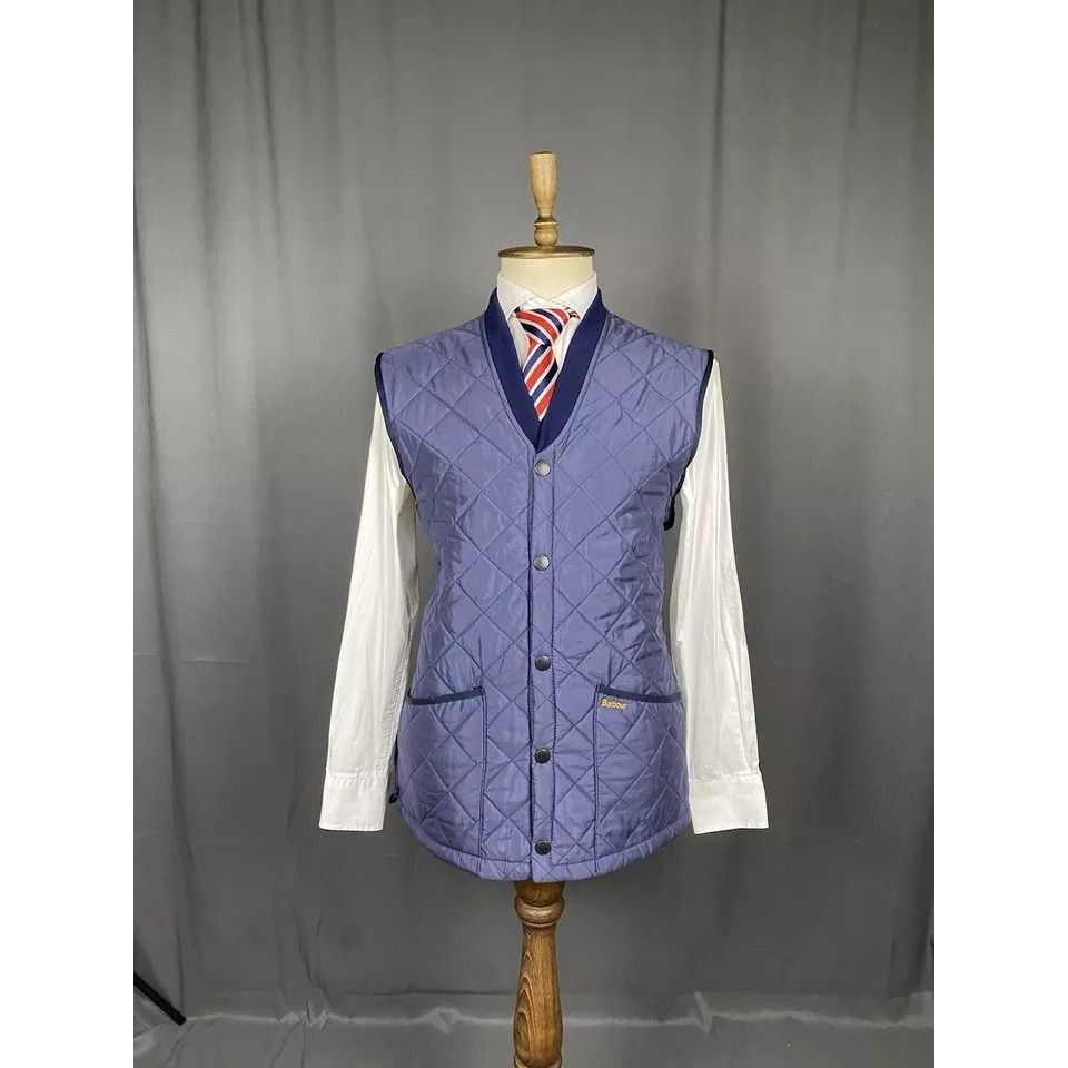 Barbour MINT! Barbour Eskdale Men's Blue Quilted Vest Size L Size US L / EU 52-54 / 3 - 2 Thumbnail