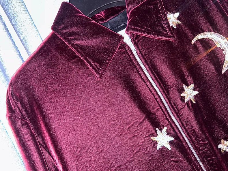 Hedi Slimane Saint Laurent 2016FW Velvet Star Moon Jacket Size US M / EU 48-50 / 2 - 3 Thumbnail