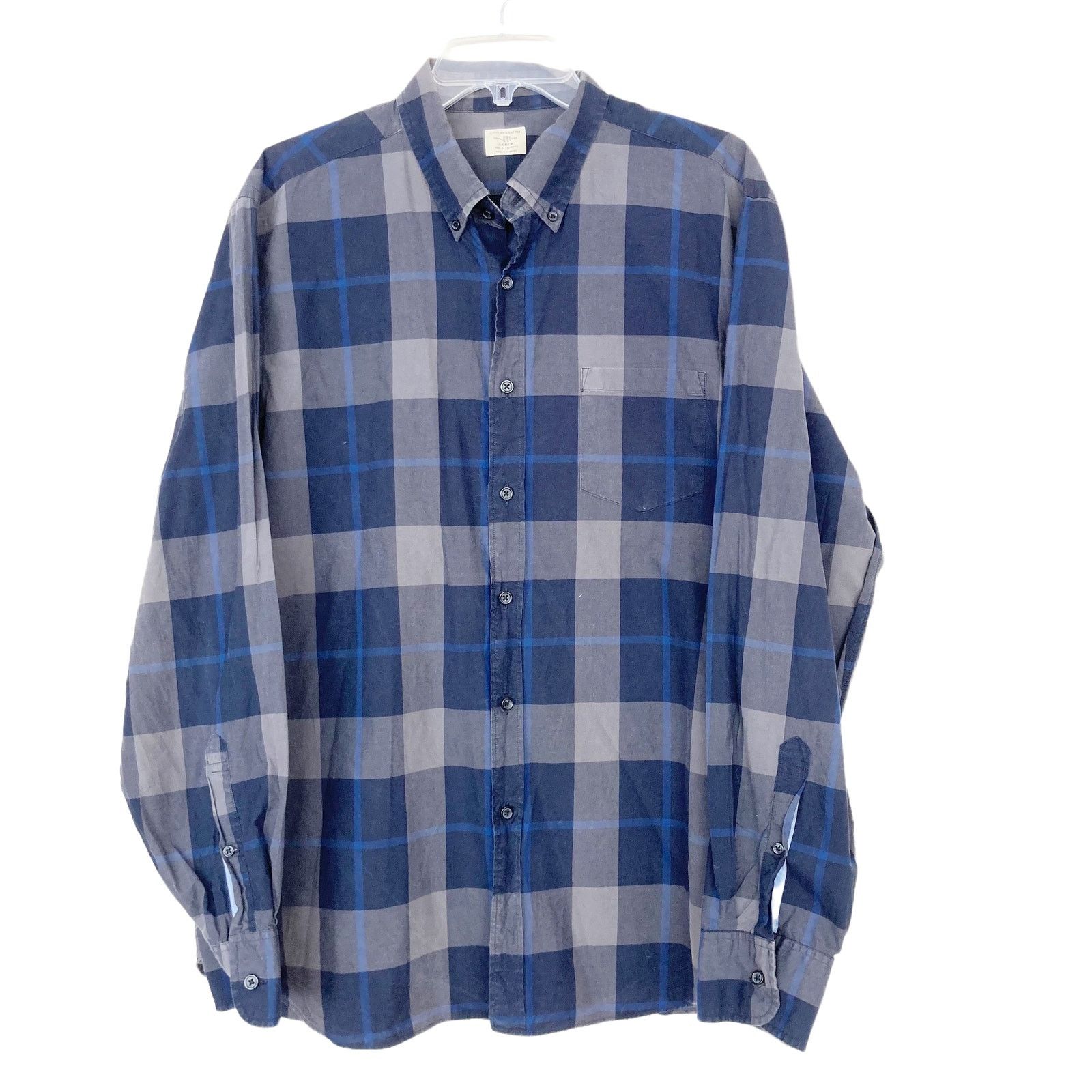 J.Crew J. Crew Gray Blue Plaid Long Sleeve Button Down Sz L Size US L / EU 52-54 / 3 - 4 Thumbnail