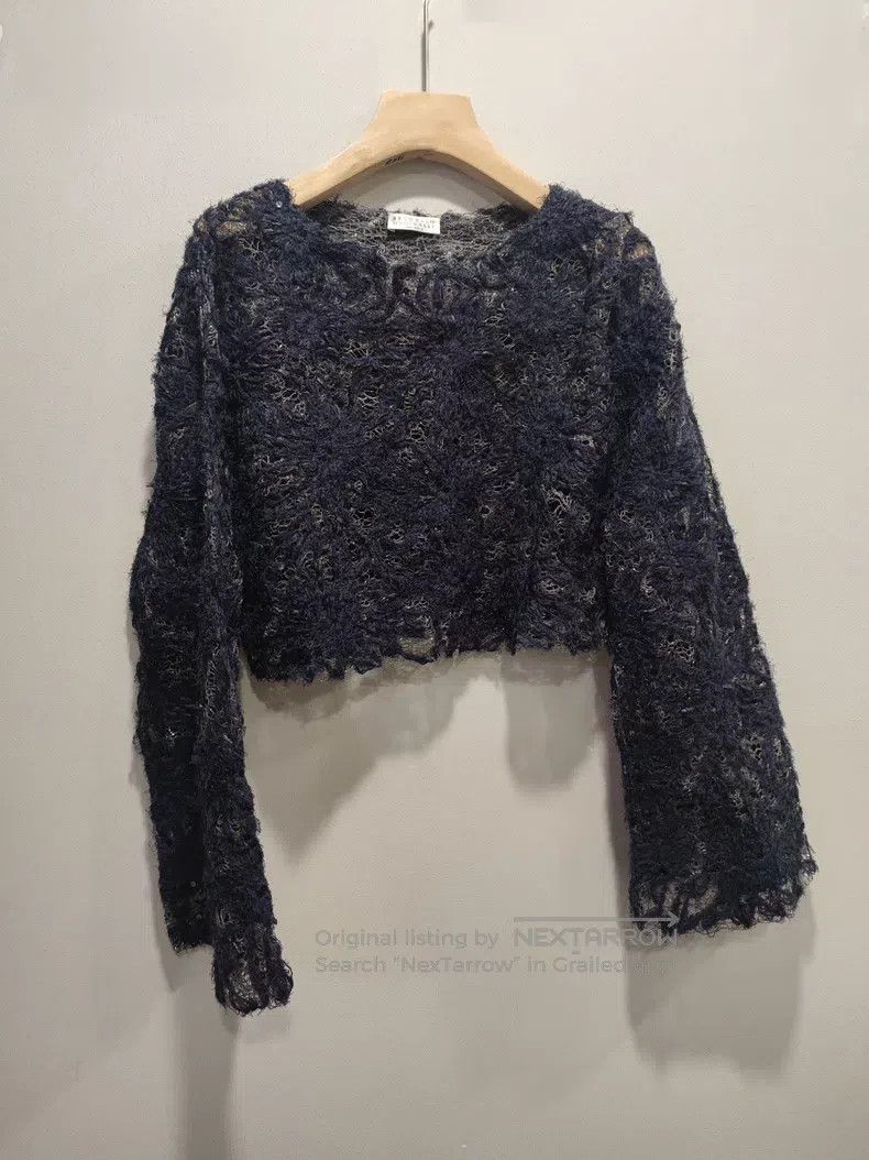 Brunello Cucinelli Brunello Cucinelli Openwork showy top, hand-embroidered do Size S / US 4 / IT 40 - 1 Thumbnail