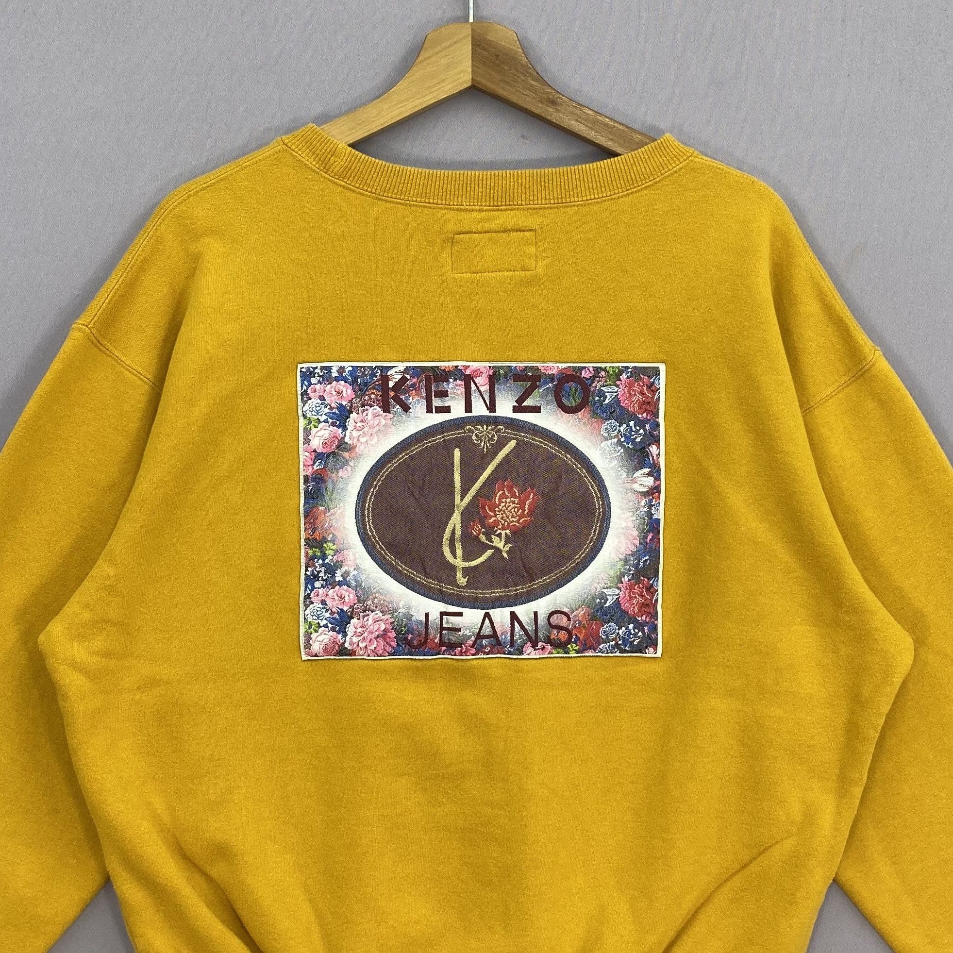Kenzo Vintage 90s Kenzo Jeans Pullover Sweatshirt Patchwork Floral Size US L / EU 52-54 / 3 - 4 Thumbnail