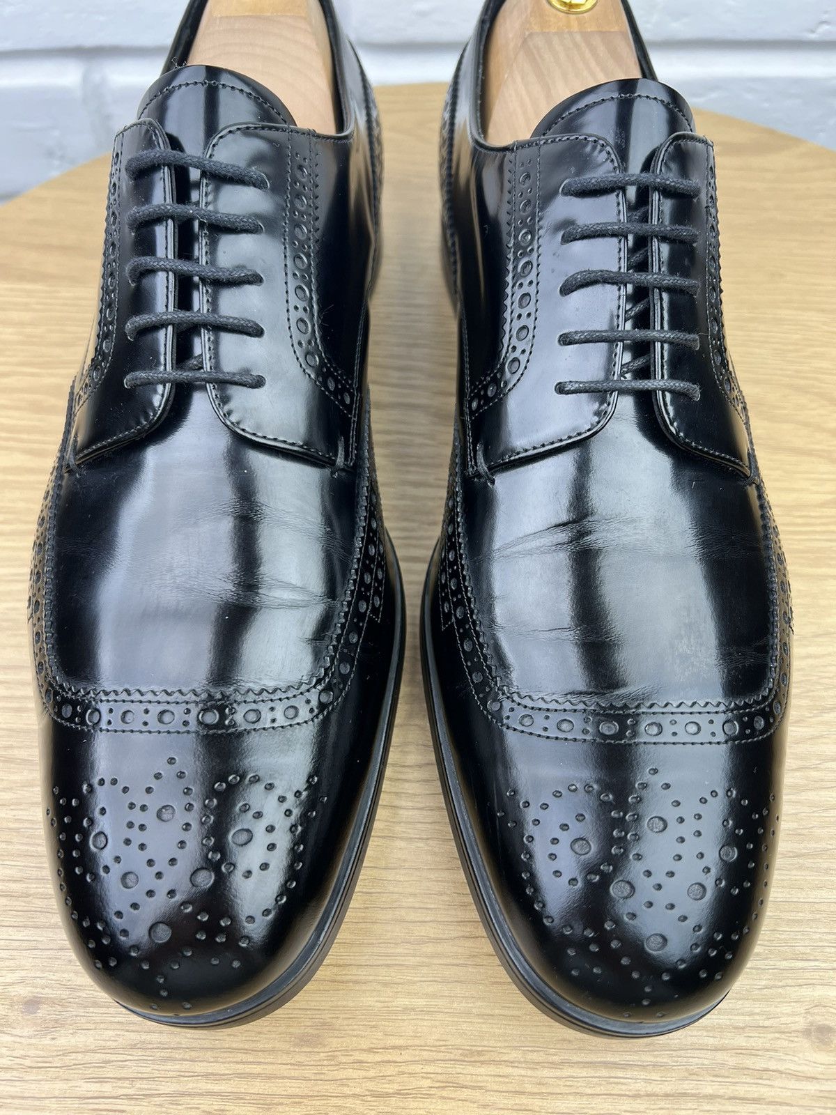 Prada PRADA MILANO Derby Brogues Leather Shoes Wingtip Black Men’s Size US 11 / EU 44 - 6 Thumbnail