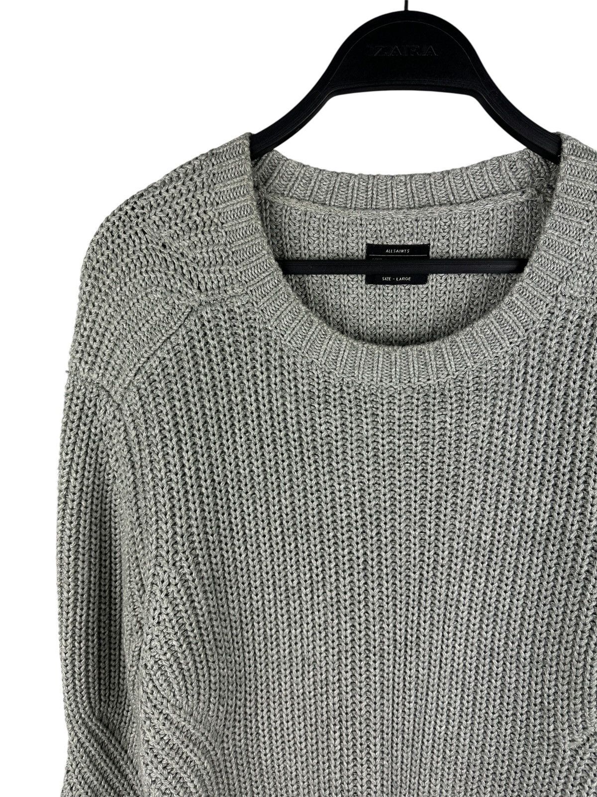 Allsaints Allsaints Moat Crew Neck Chunky Knit Sweater Heavy Grey Size US L / EU 52-54 / 3 - 2 Thumbnail
