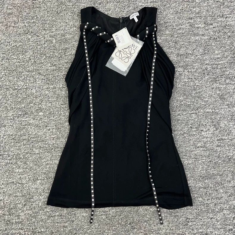 Loewe LOEWE Black Beaded Design Vest Top Size XS / US 0-2 / IT 36-38 - 1 Thumbnail