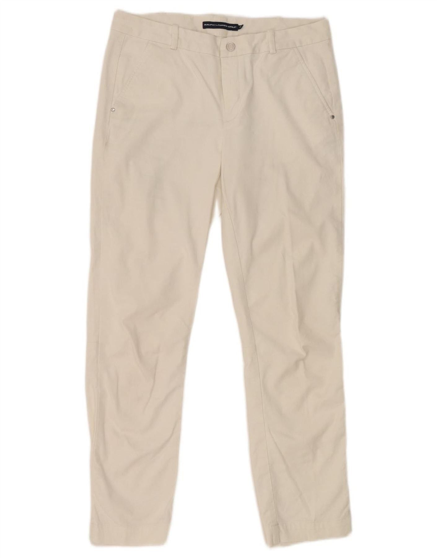 Ralph Lauren Womens Slim Chino Trousers US 8 Medium W30 L28 White Cotton Size 27" / US 4 / IT 40 - 1 Thumbnail