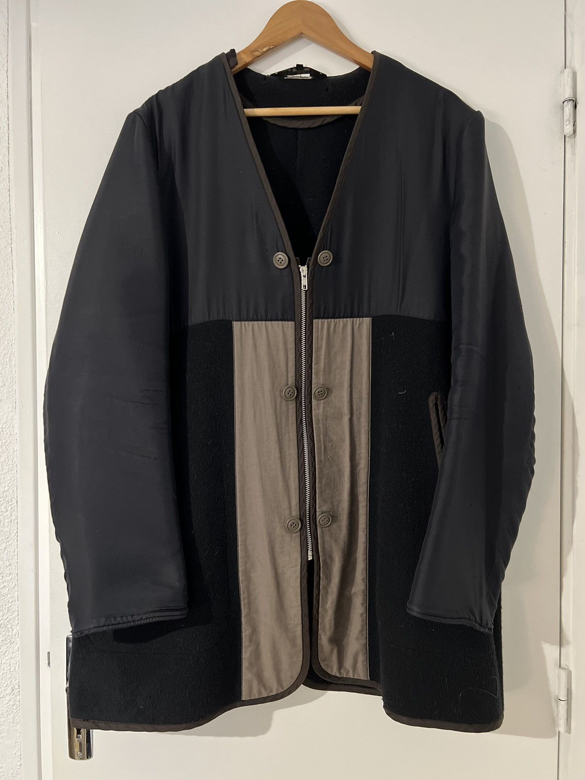 Comme des Garçons' collarless wool coat