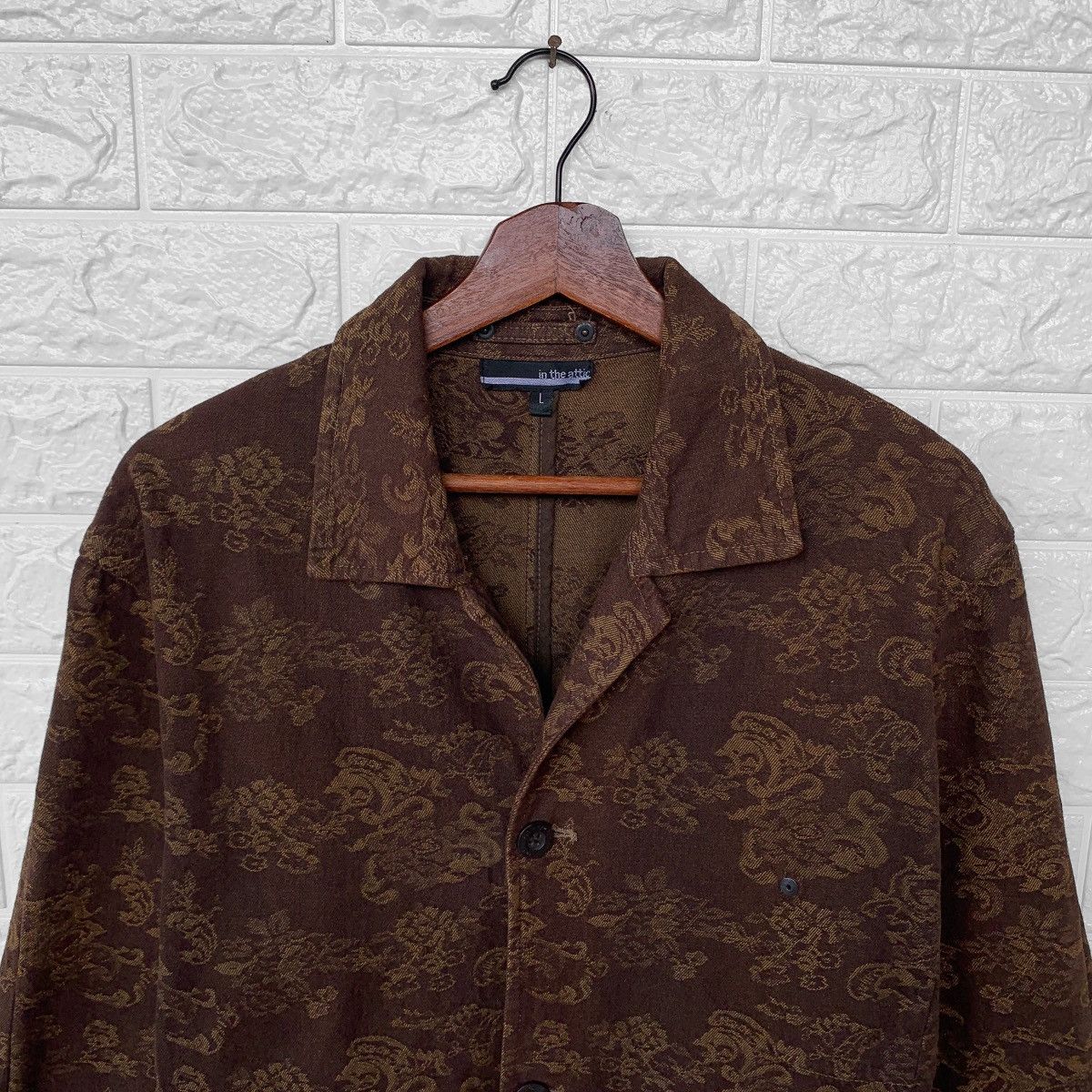 Japanese Brand IN THE ATTIC PAISLEY BROWN DENIM JACKET Size US M / EU 48-50 / 2 - 6 Thumbnail